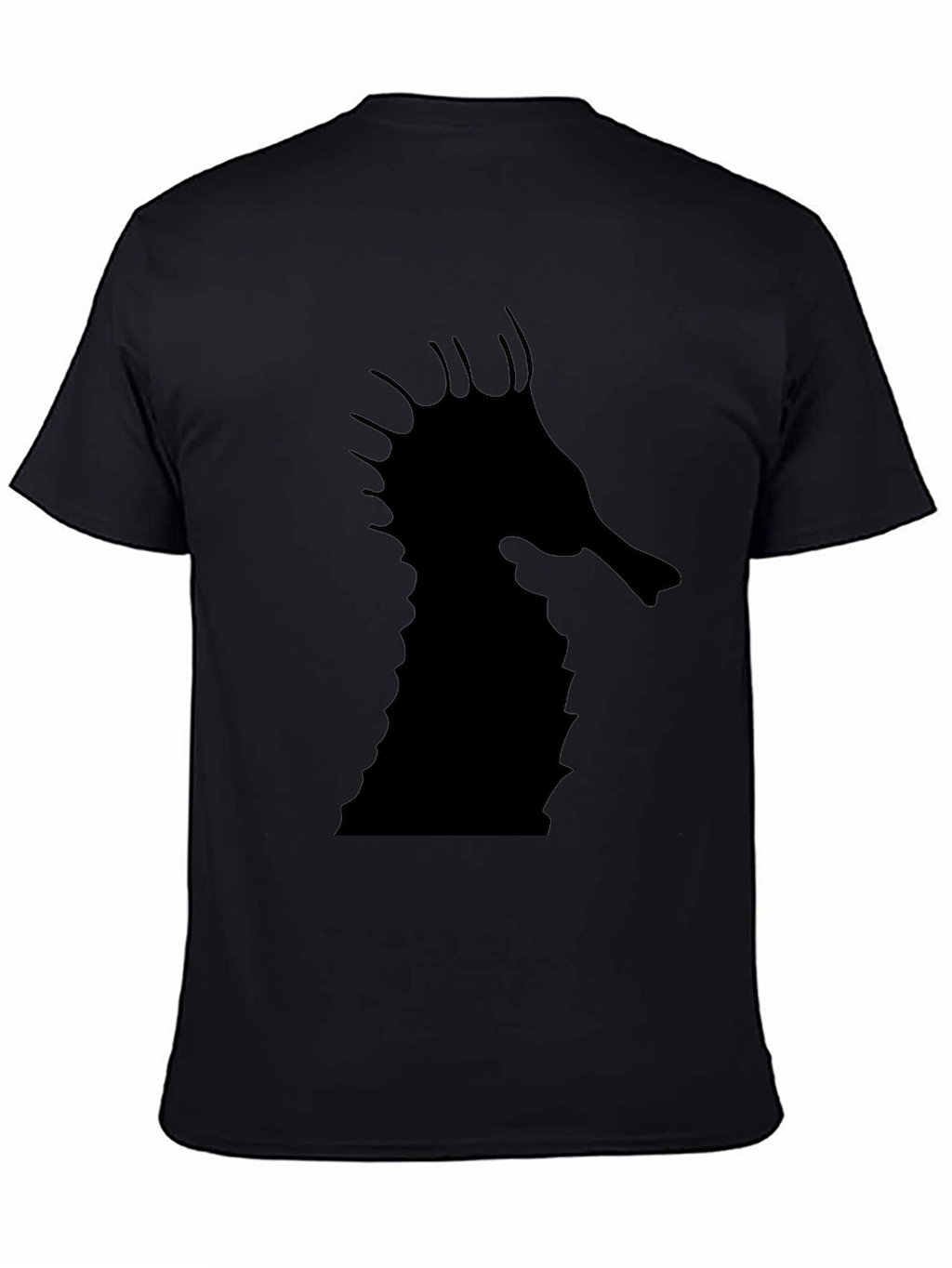 Sea Horse Graphic Tee - Black Cotton T-Shirt