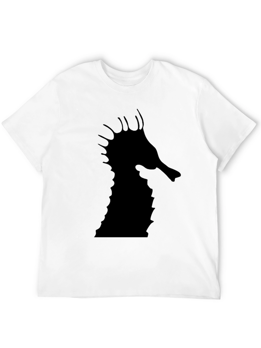 Sea Horse Graphic Tee - Black Cotton T-Shirt