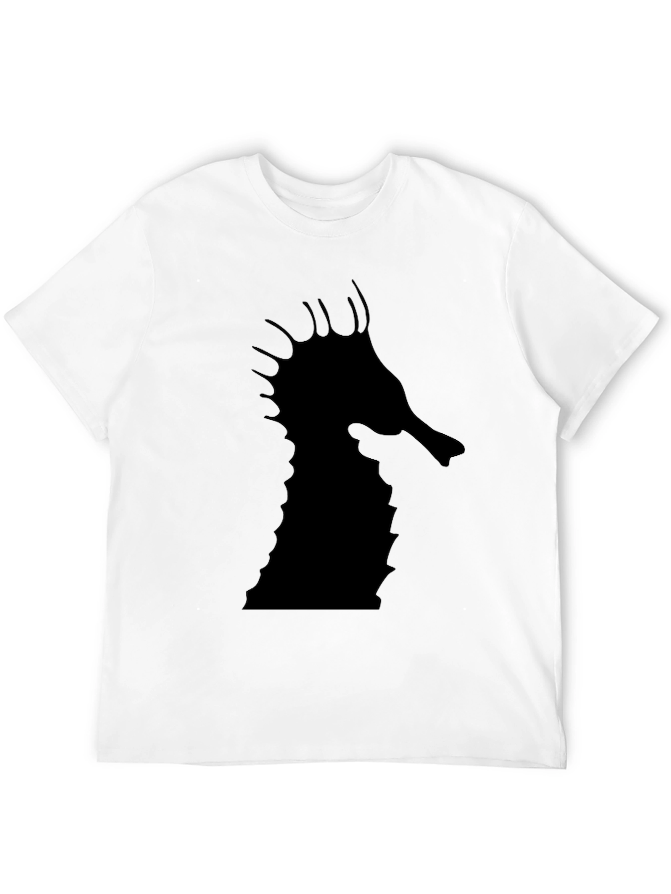 Sea Horse Graphic Tee - Black Cotton T-Shirt