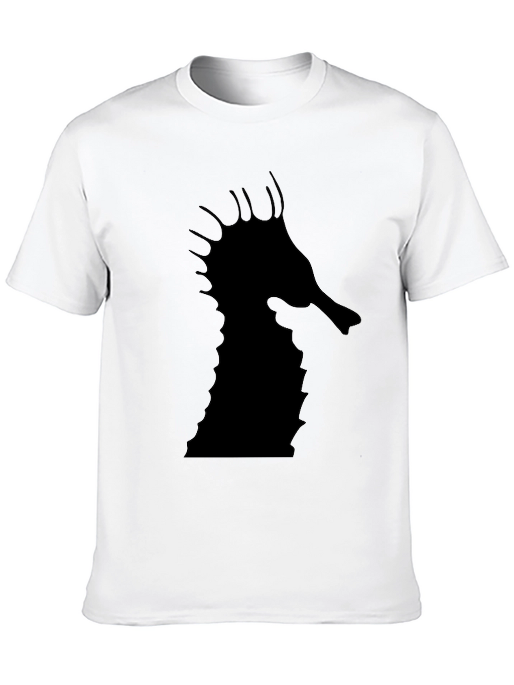 Sea Horse Graphic Tee - Black Cotton T-Shirt