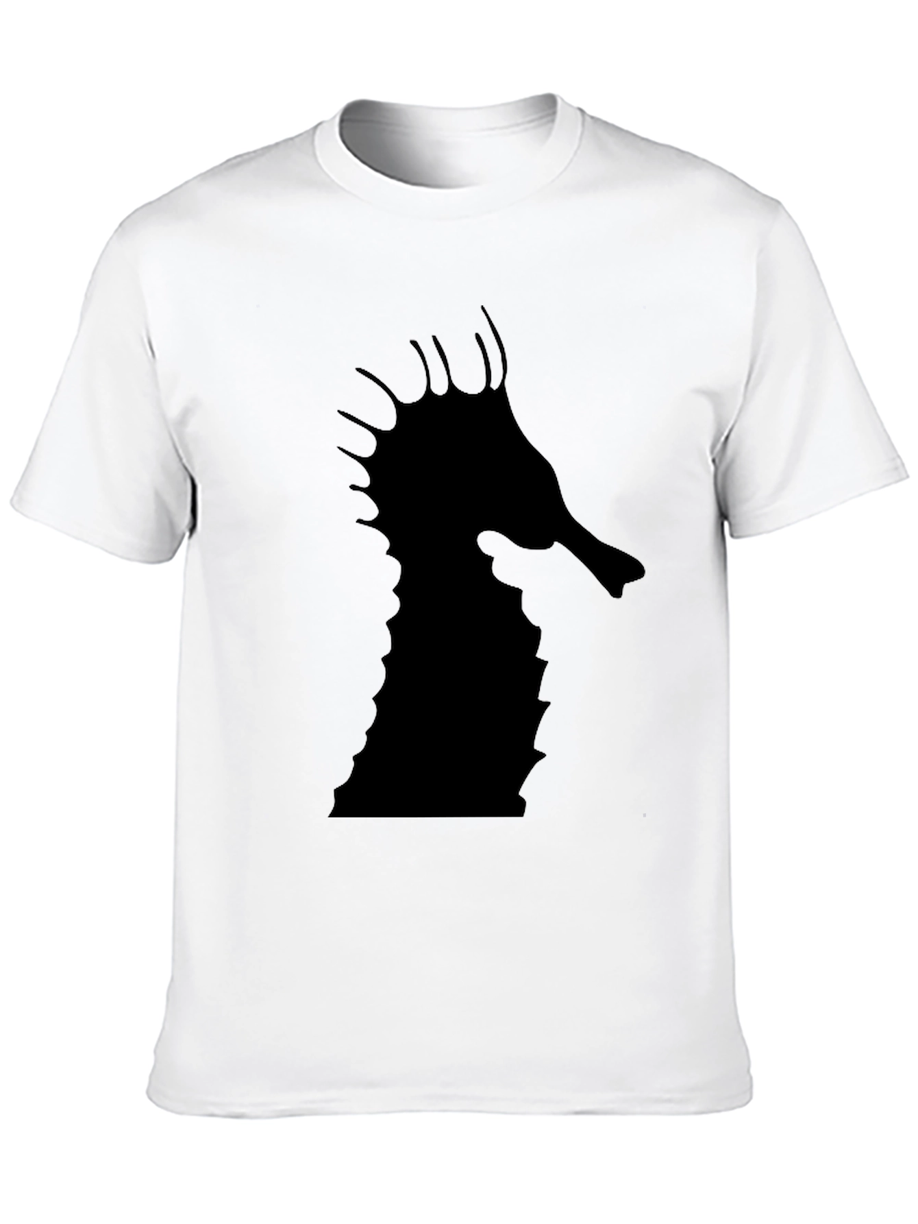 Sea Horse Graphic Tee - Black Cotton T-Shirt