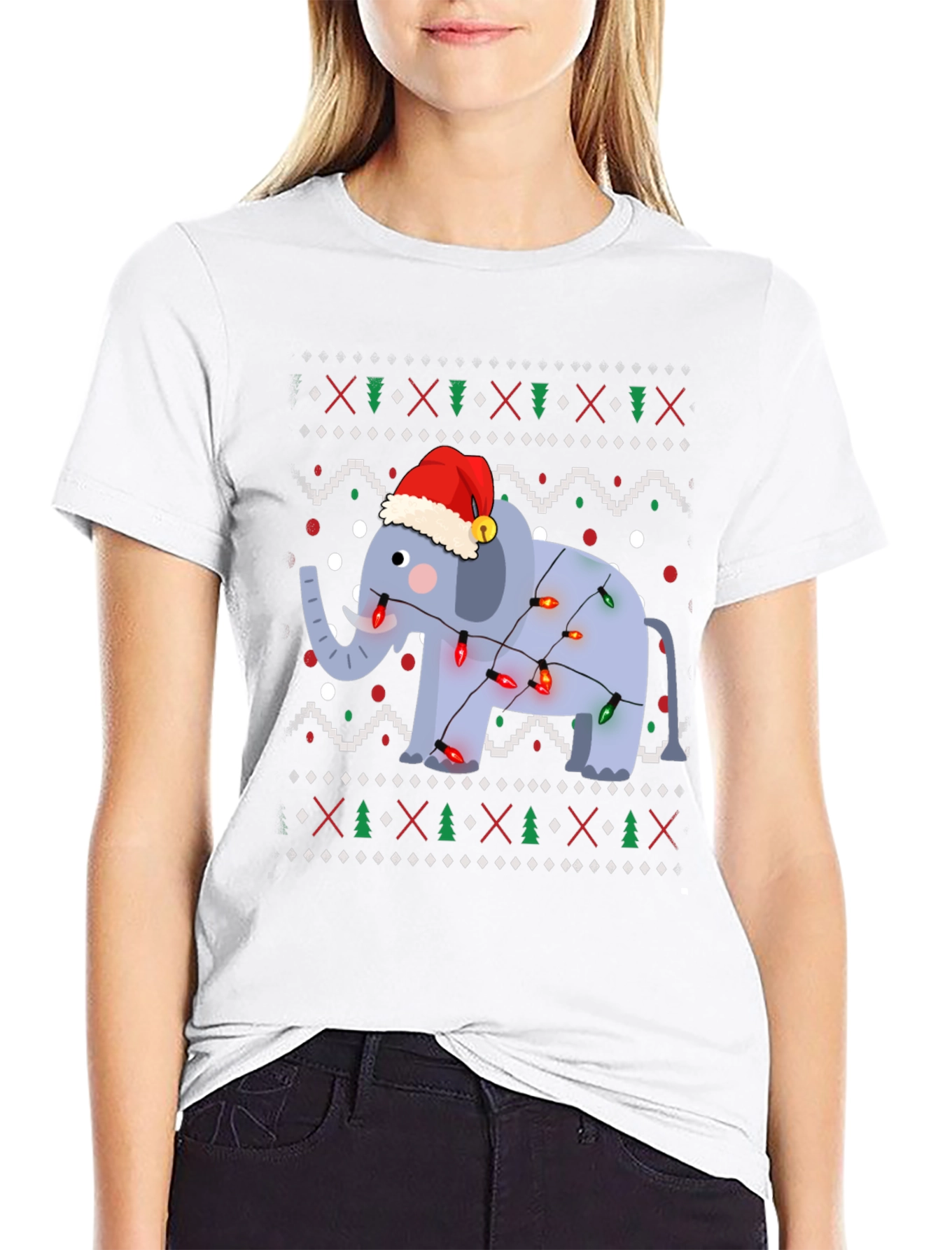 Festive Elephant Christmas T-Shirt