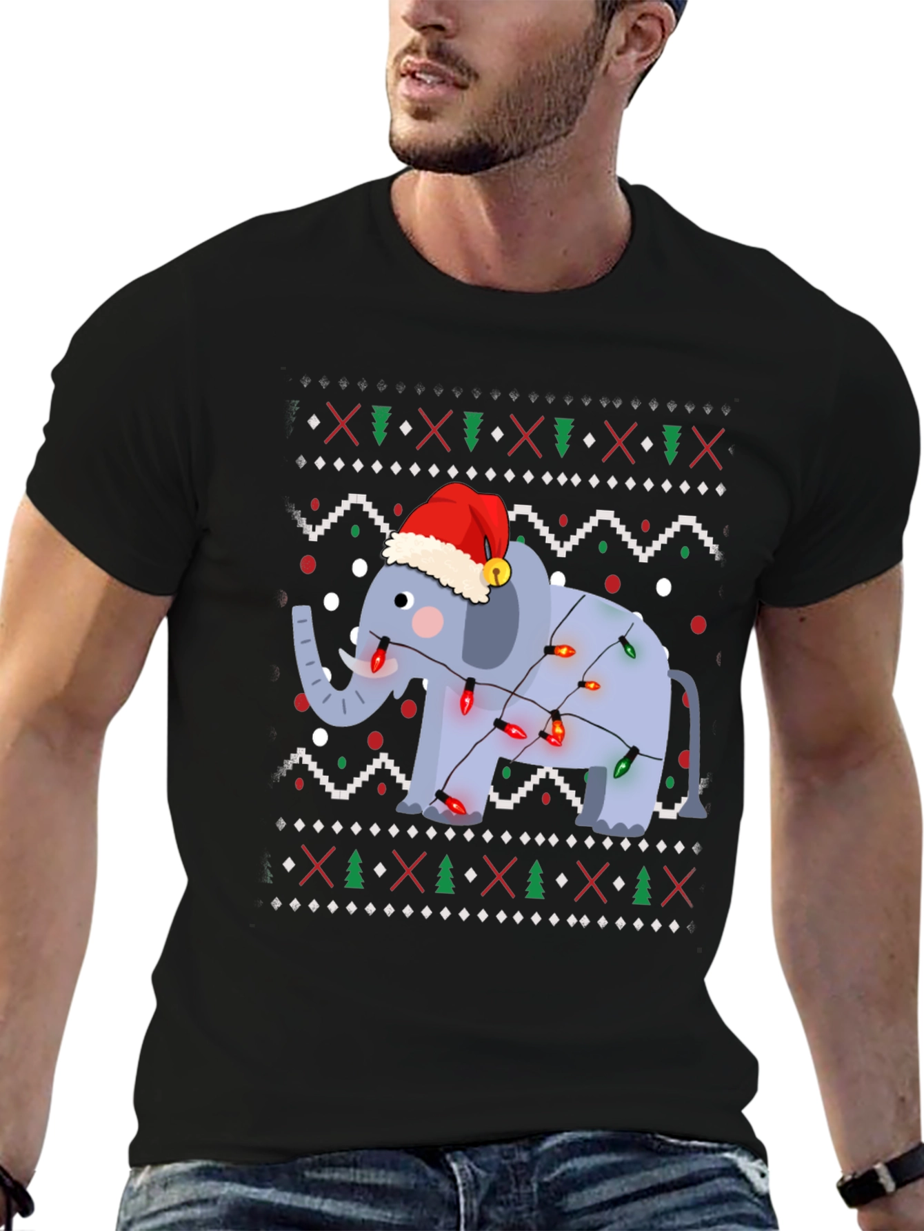 Festive Elephant Christmas T-Shirt