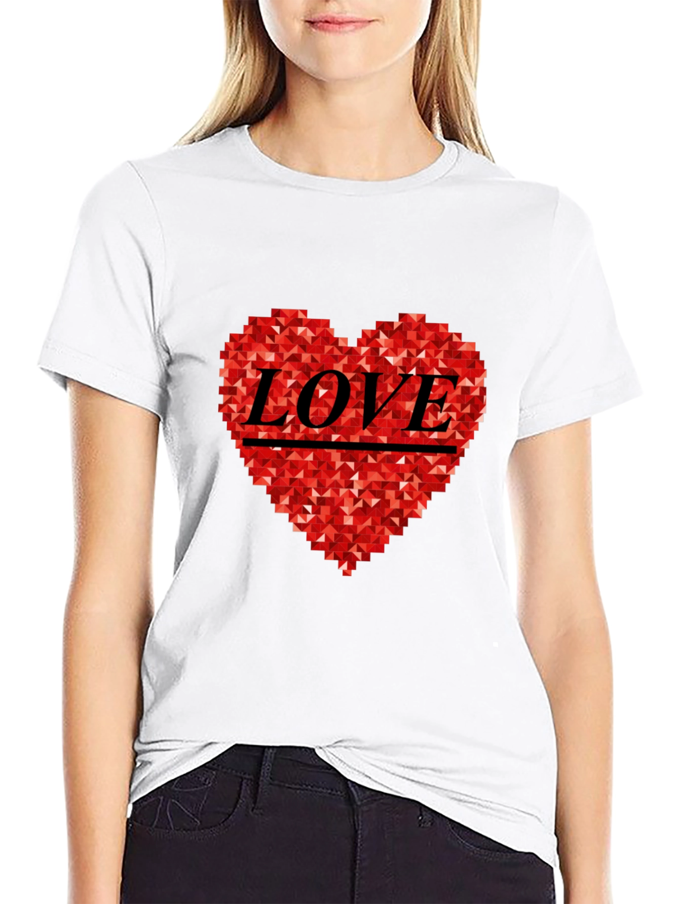 Geometric Love Heart Tee