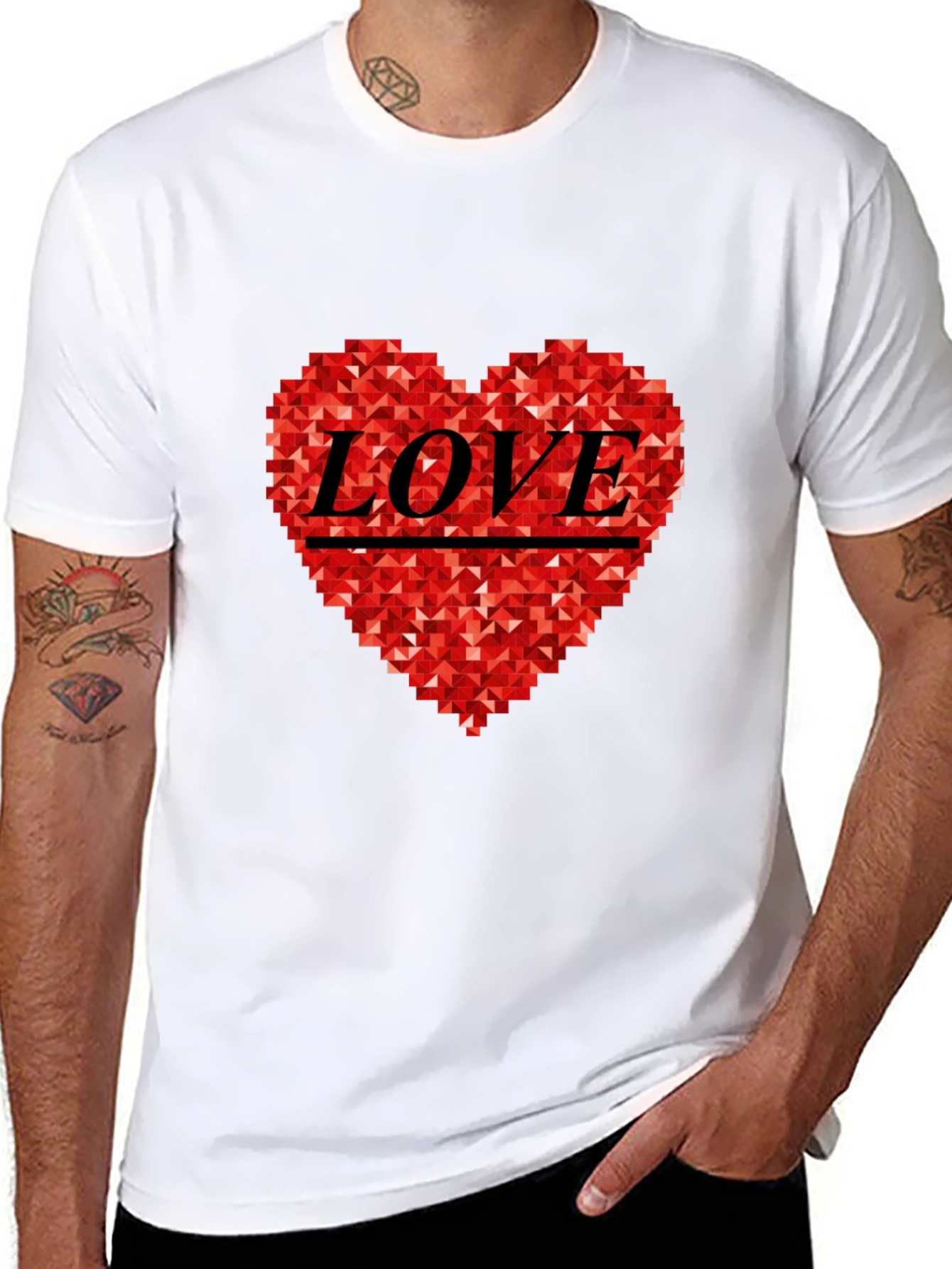 Geometric Love Heart Tee