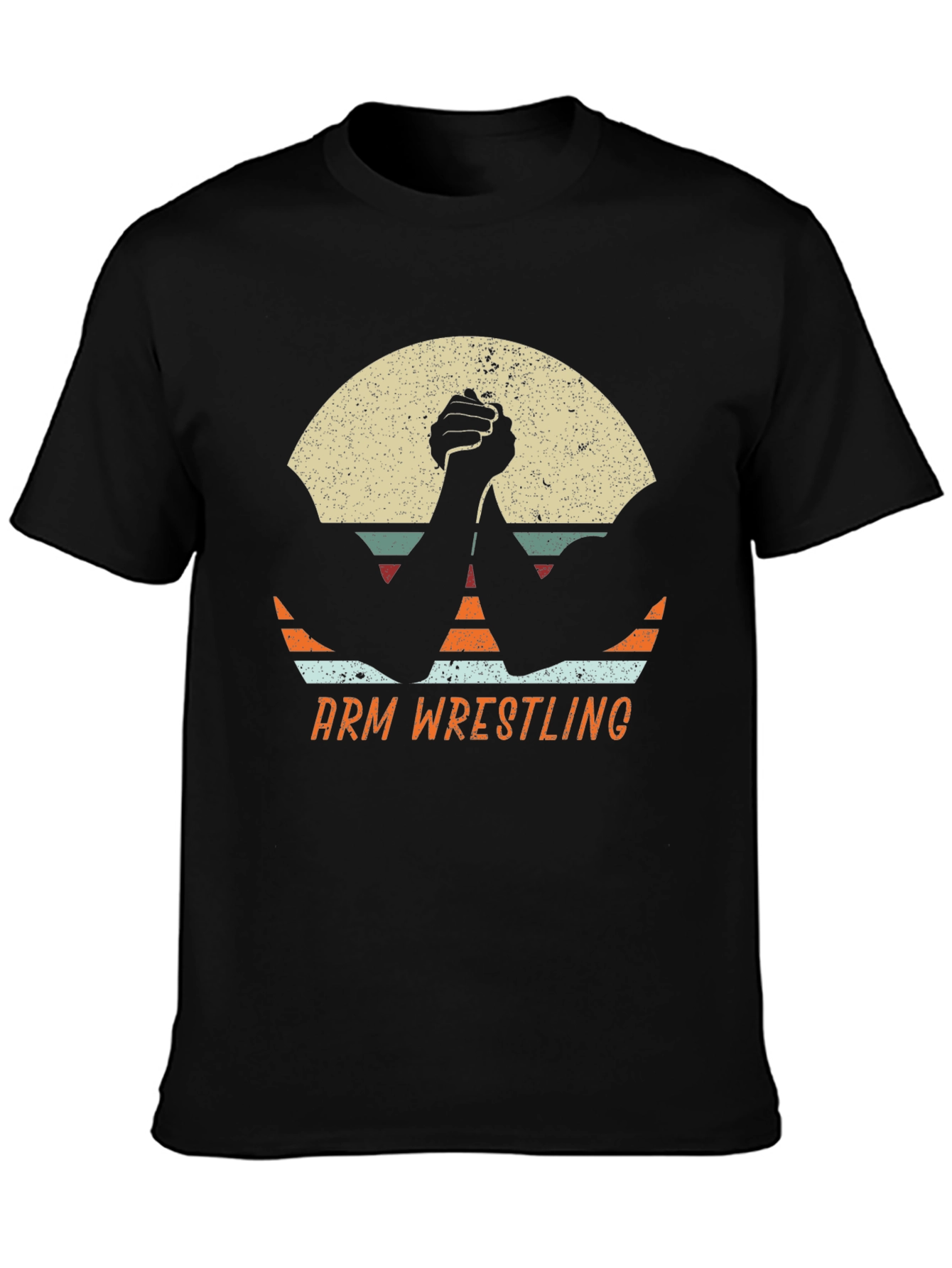 Vintage Arm Wrestling T-Shirt Black Graphic Tee
