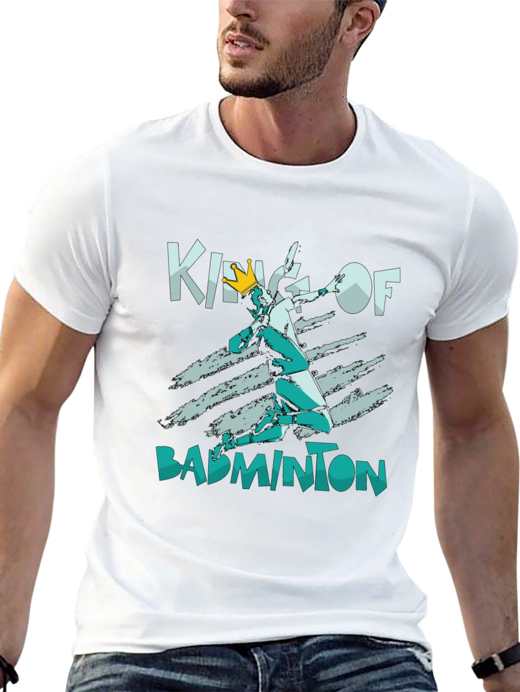 King of Badminton Black T-Shirt