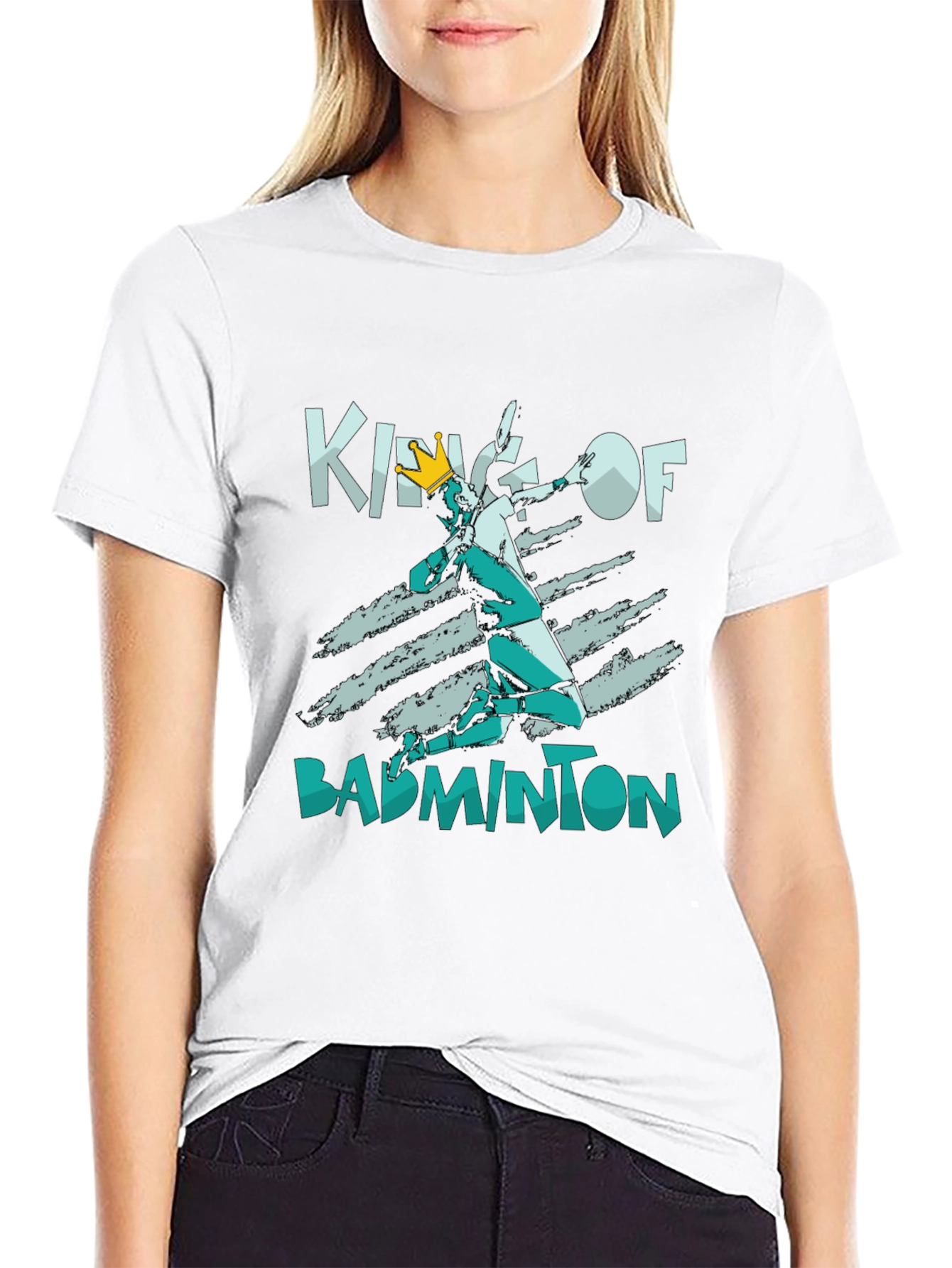 King of Badminton Black T-Shirt