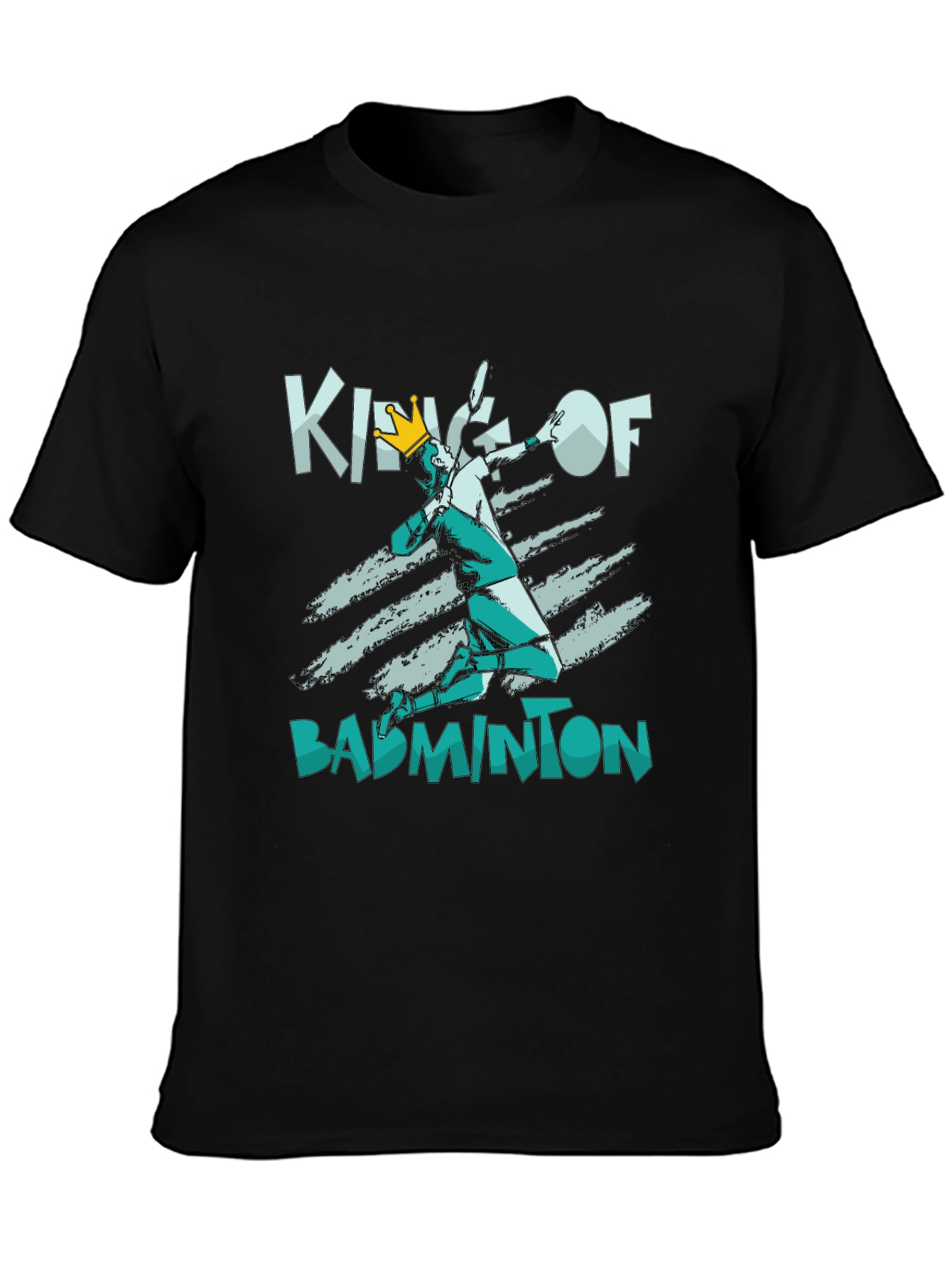 King of Badminton Black T-Shirt