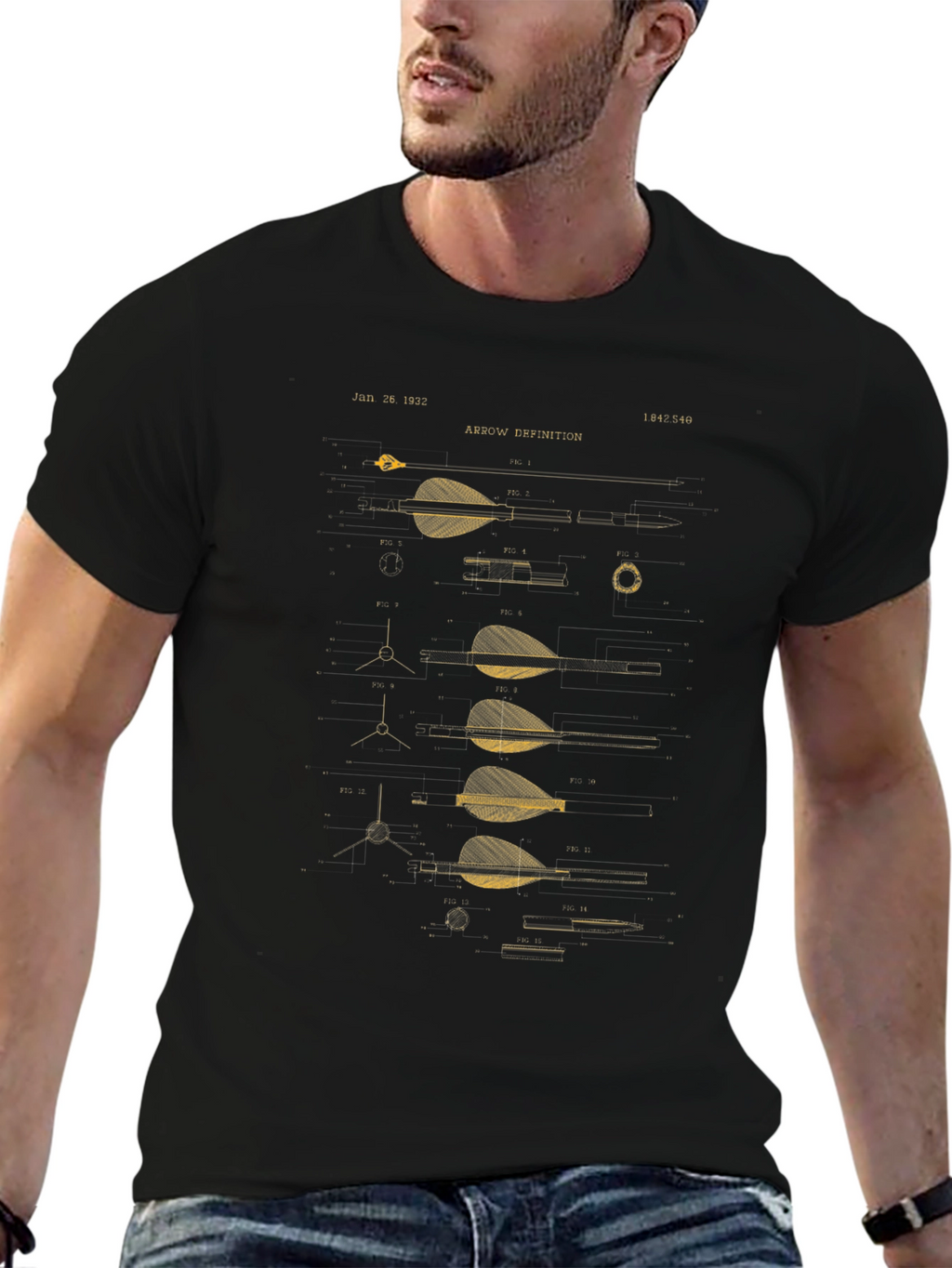 Arrow Blueprint Graphic Tee - Archery Lover Gift