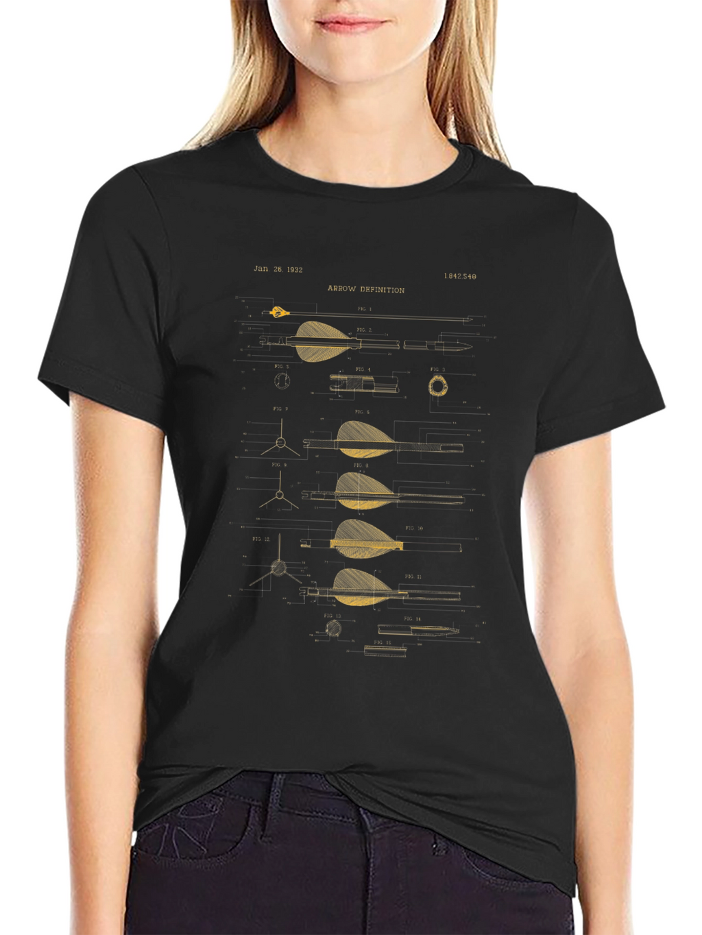 Arrow Blueprint Graphic Tee - Archery Lover Gift