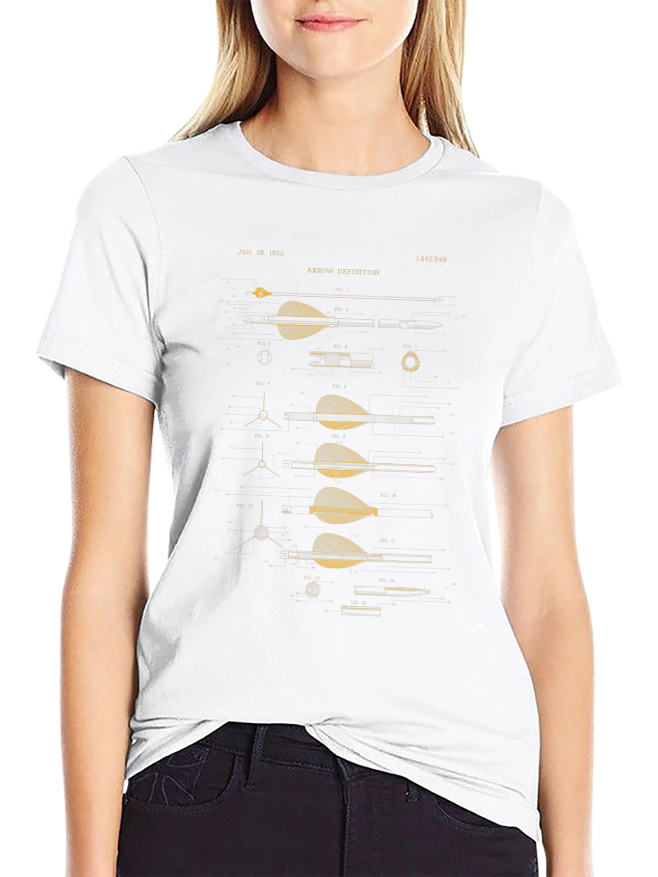 Arrow Blueprint Graphic Tee - Archery Lover Gift