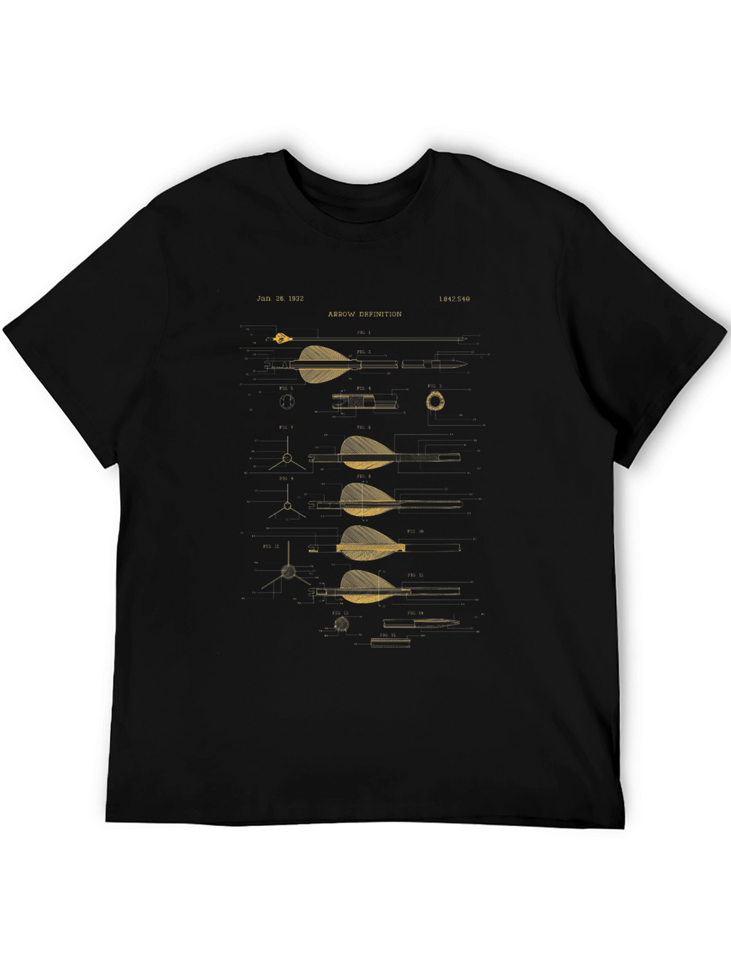 Arrow Blueprint Graphic Tee - Archery Lover Gift