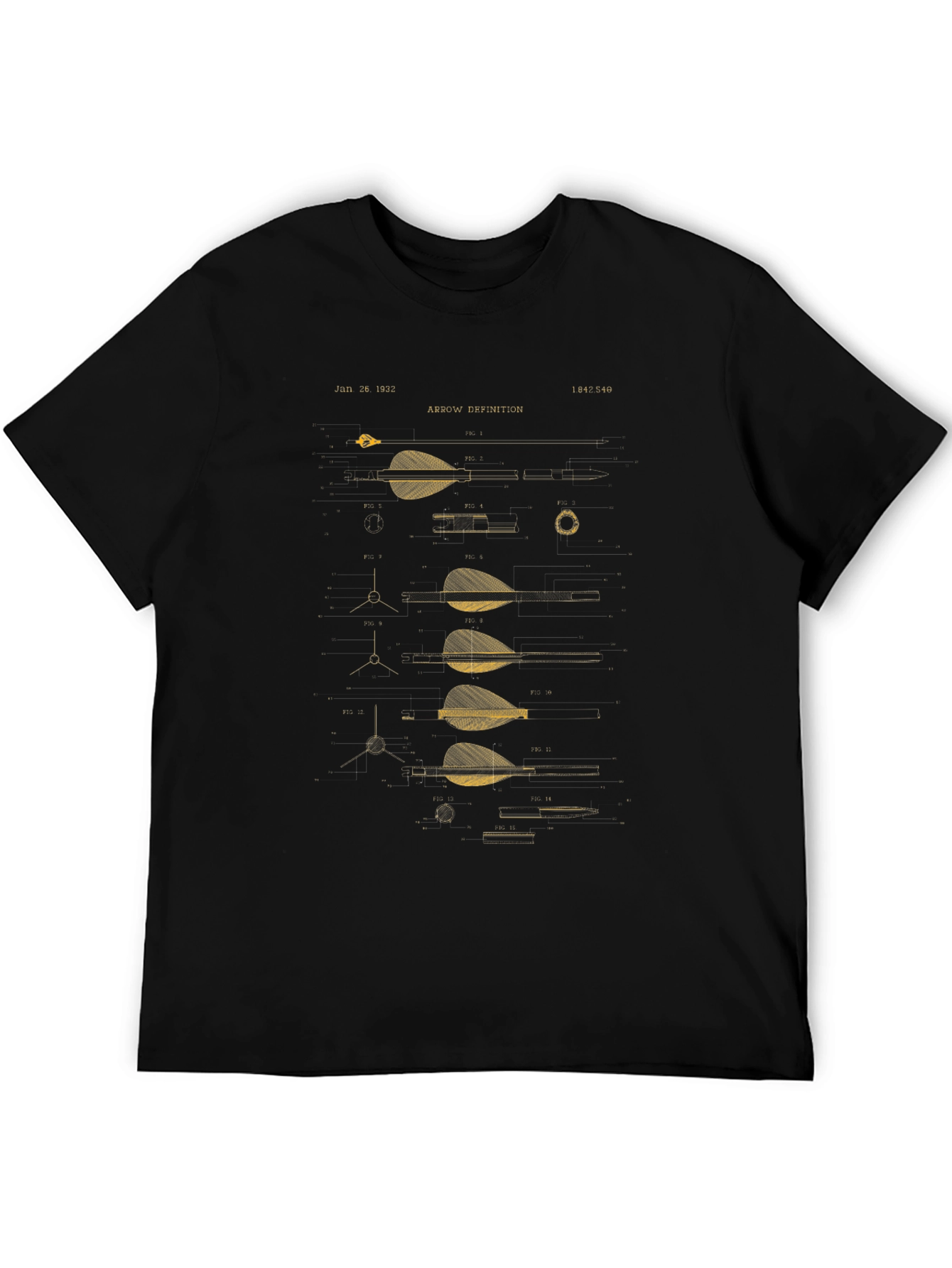 Arrow Blueprint Graphic Tee - Archery Lover Gift