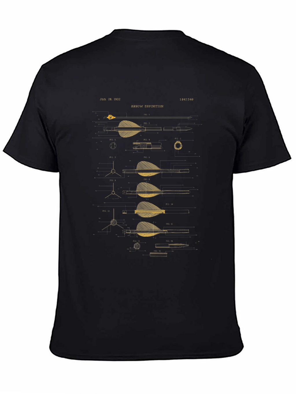 Arrow Blueprint Graphic Tee - Archery Lover Gift