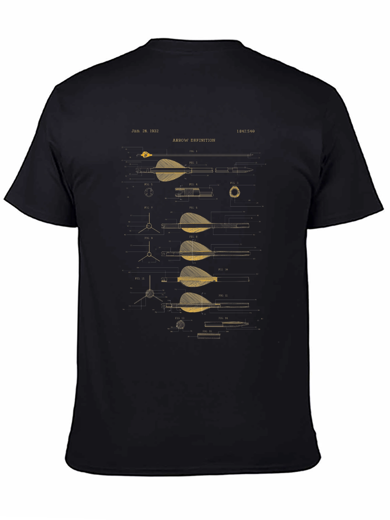 Arrow Blueprint Graphic Tee - Archery Lover Gift