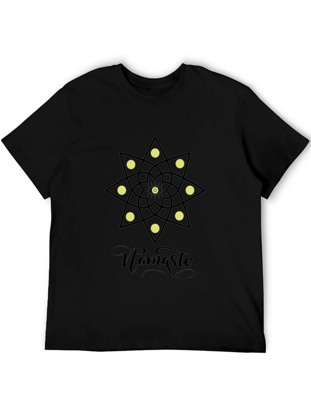 Namaste Mandala Graphic Black T-Shirt