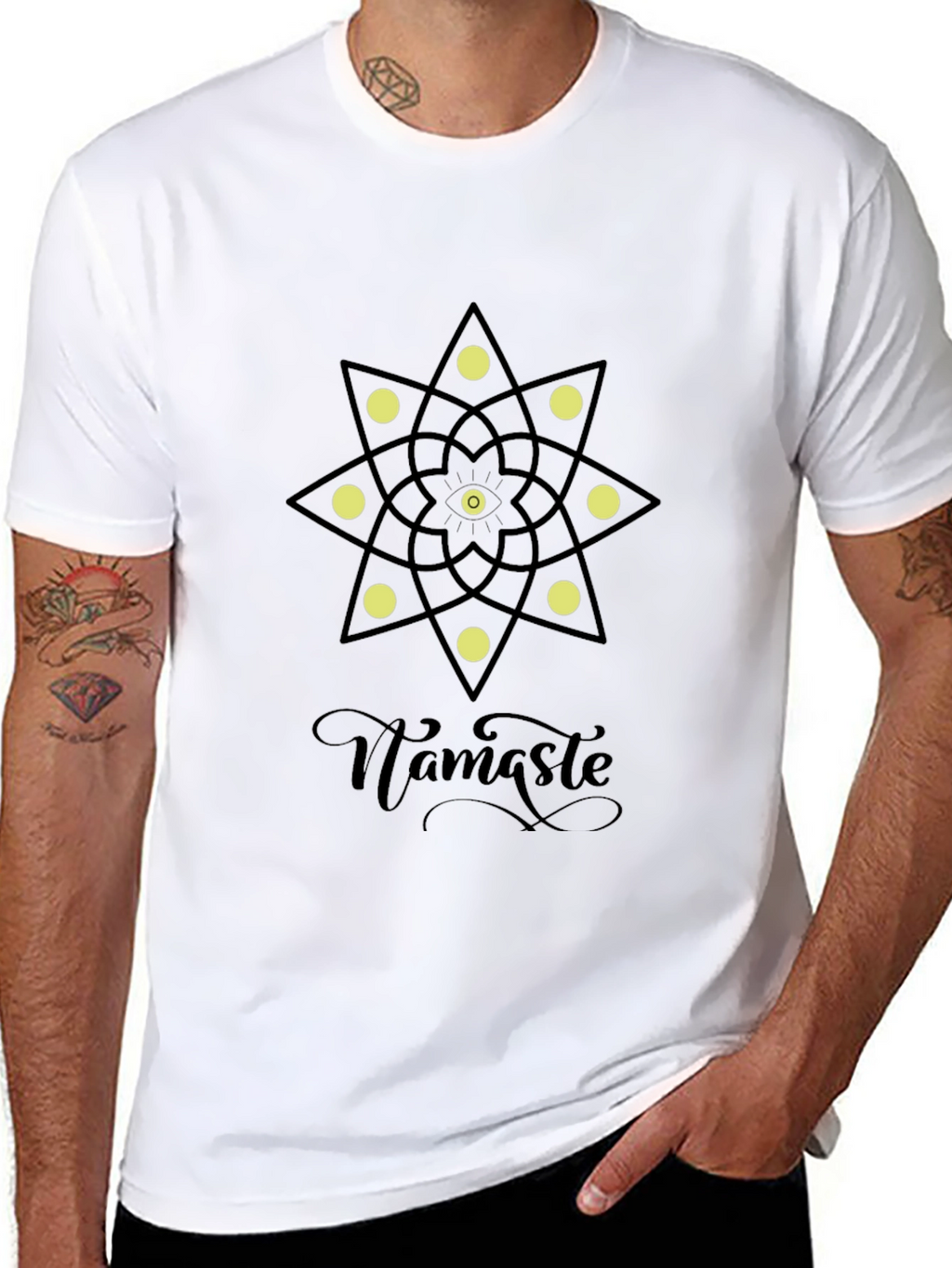 Namaste Mandala Graphic Black T-Shirt