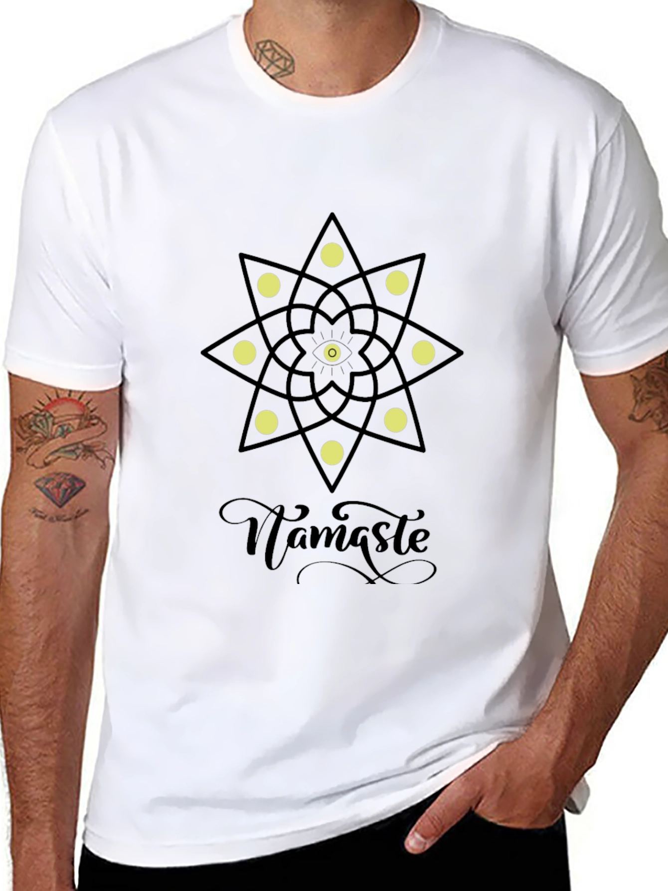 Namaste Mandala Graphic Black T-Shirt