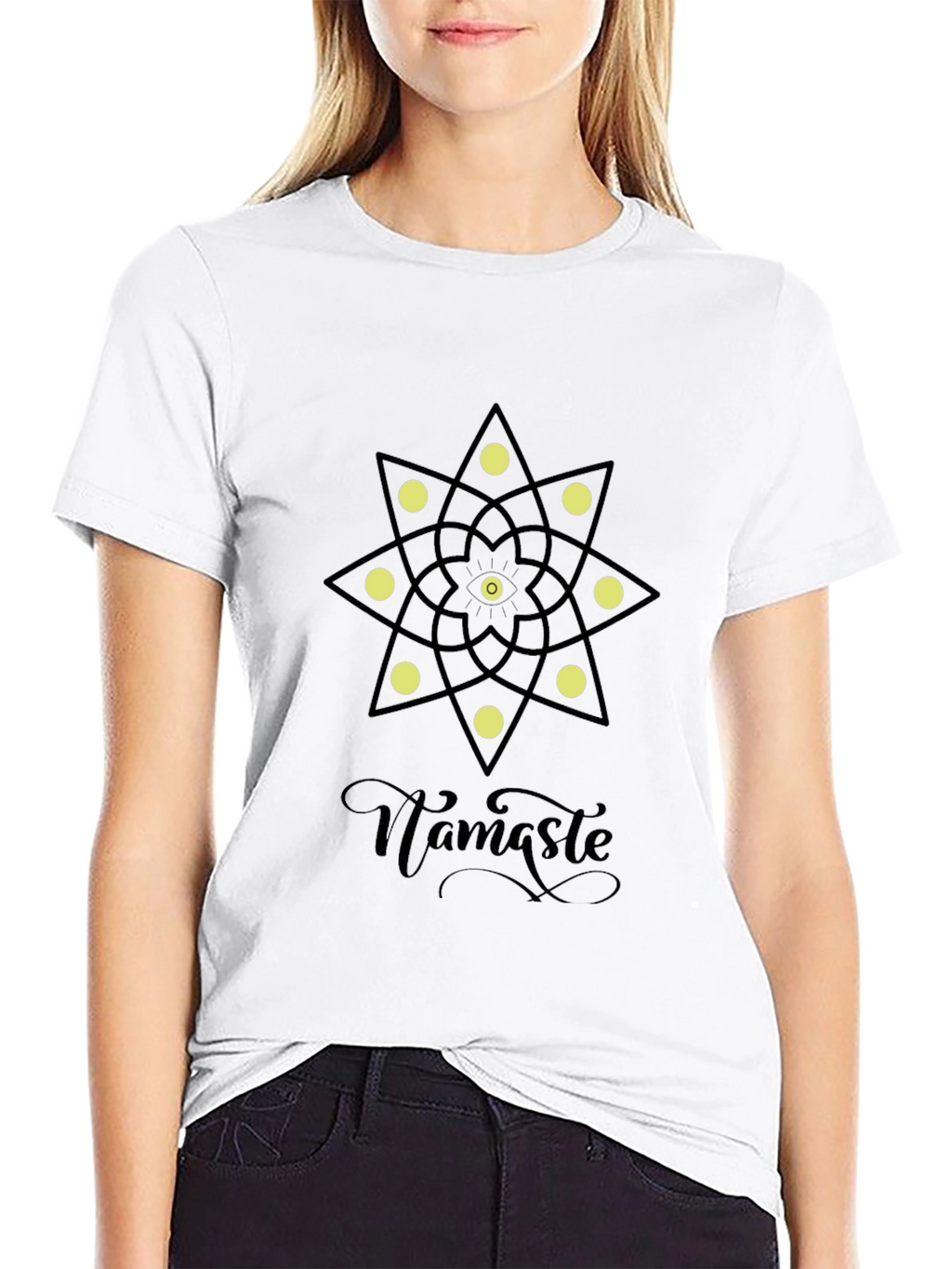 Namaste Mandala Graphic Black T-Shirt