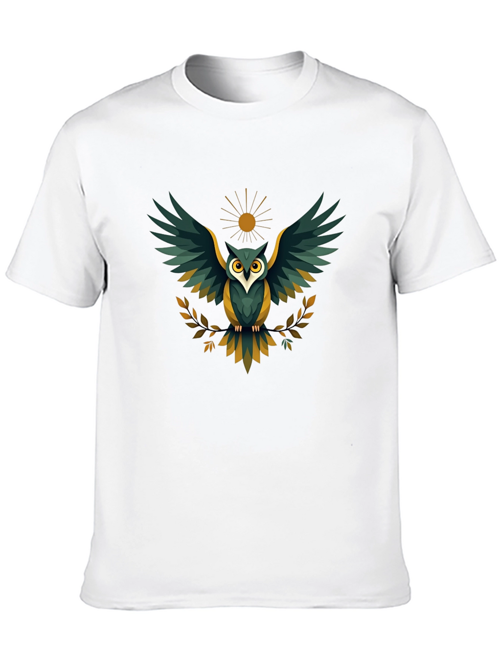 Mens Black Owl Graphic T-Shirt