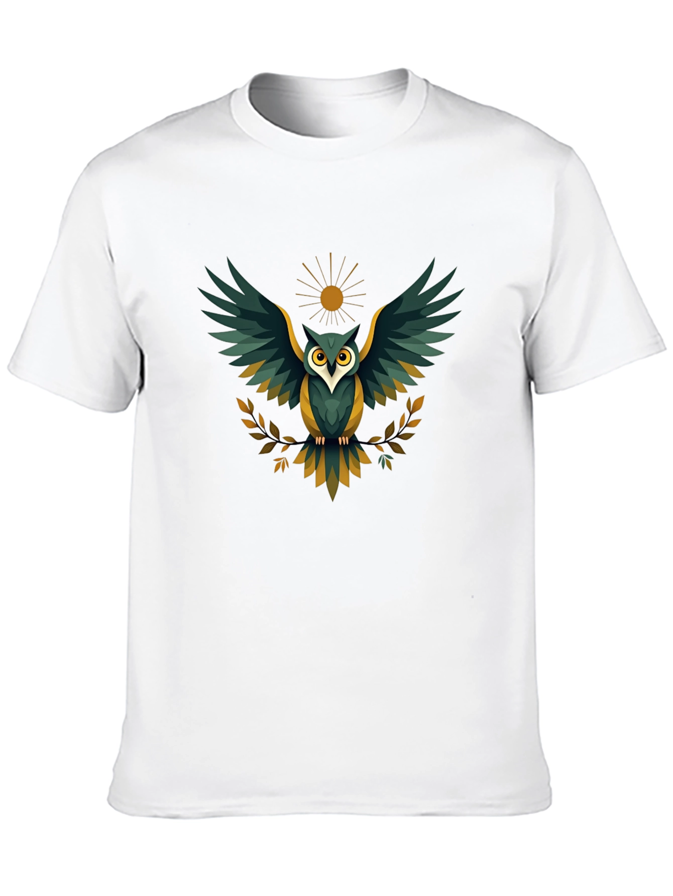 Mens Black Owl Graphic T-Shirt
