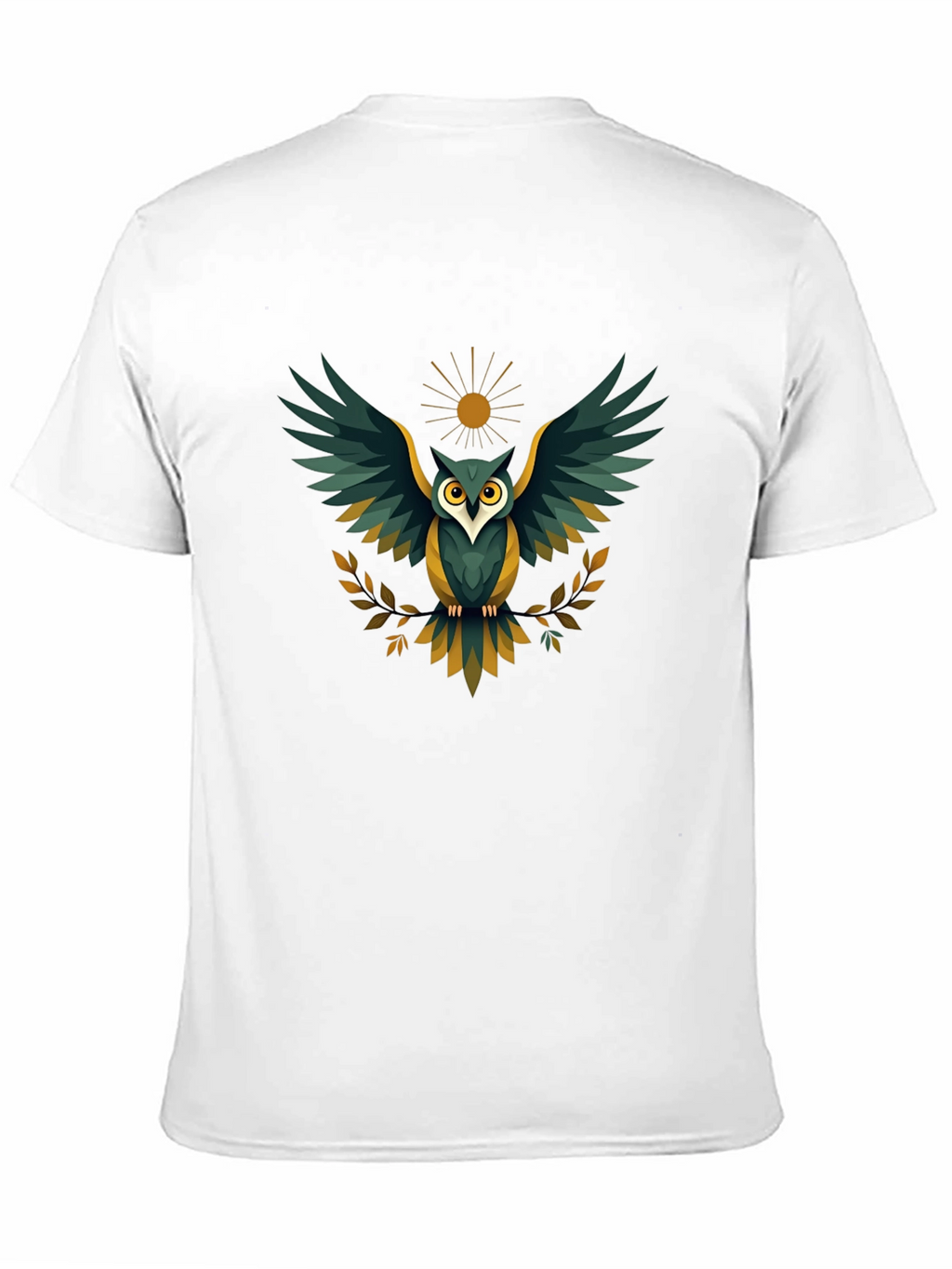 Mens Black Owl Graphic T-Shirt