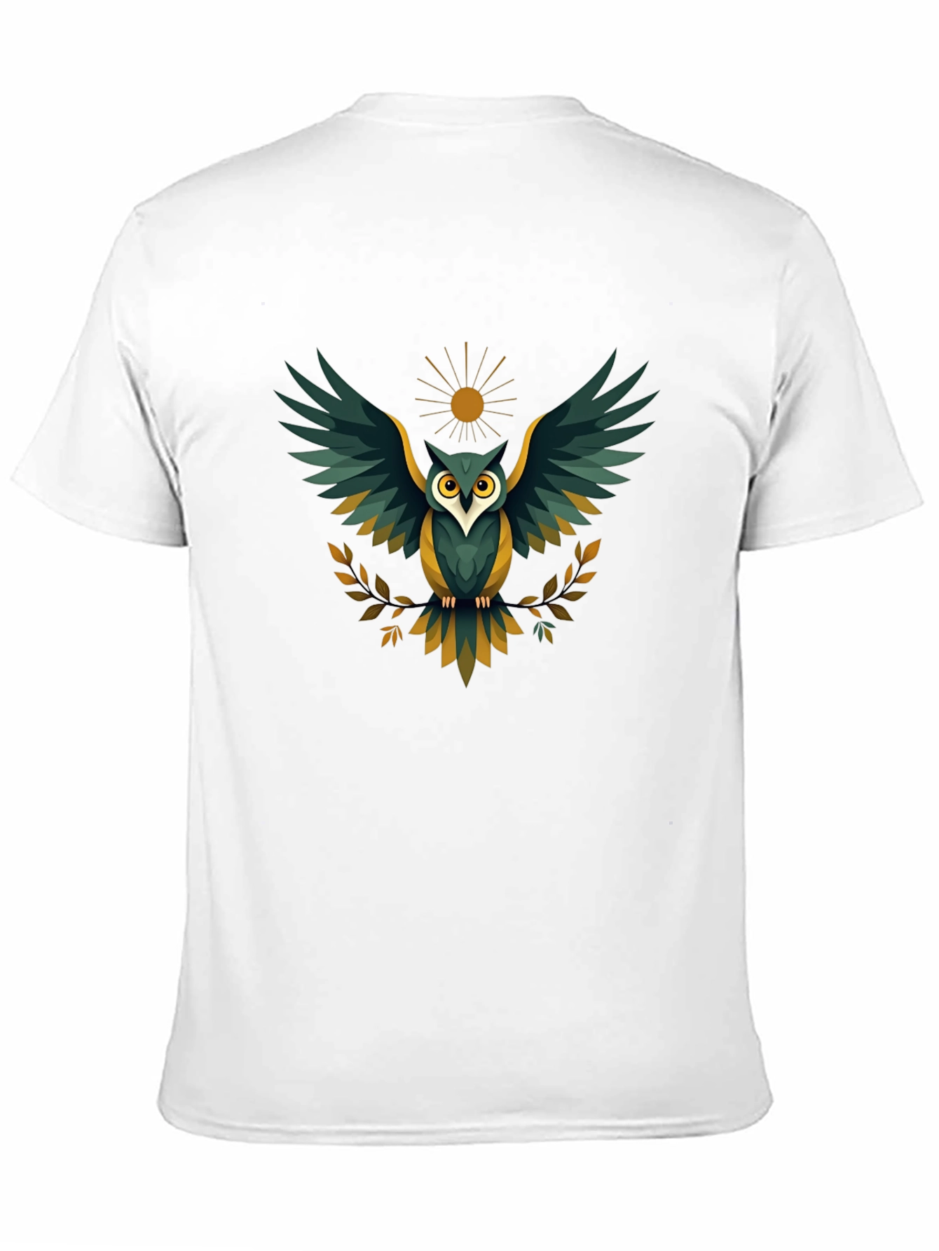 Mens Black Owl Graphic T-Shirt