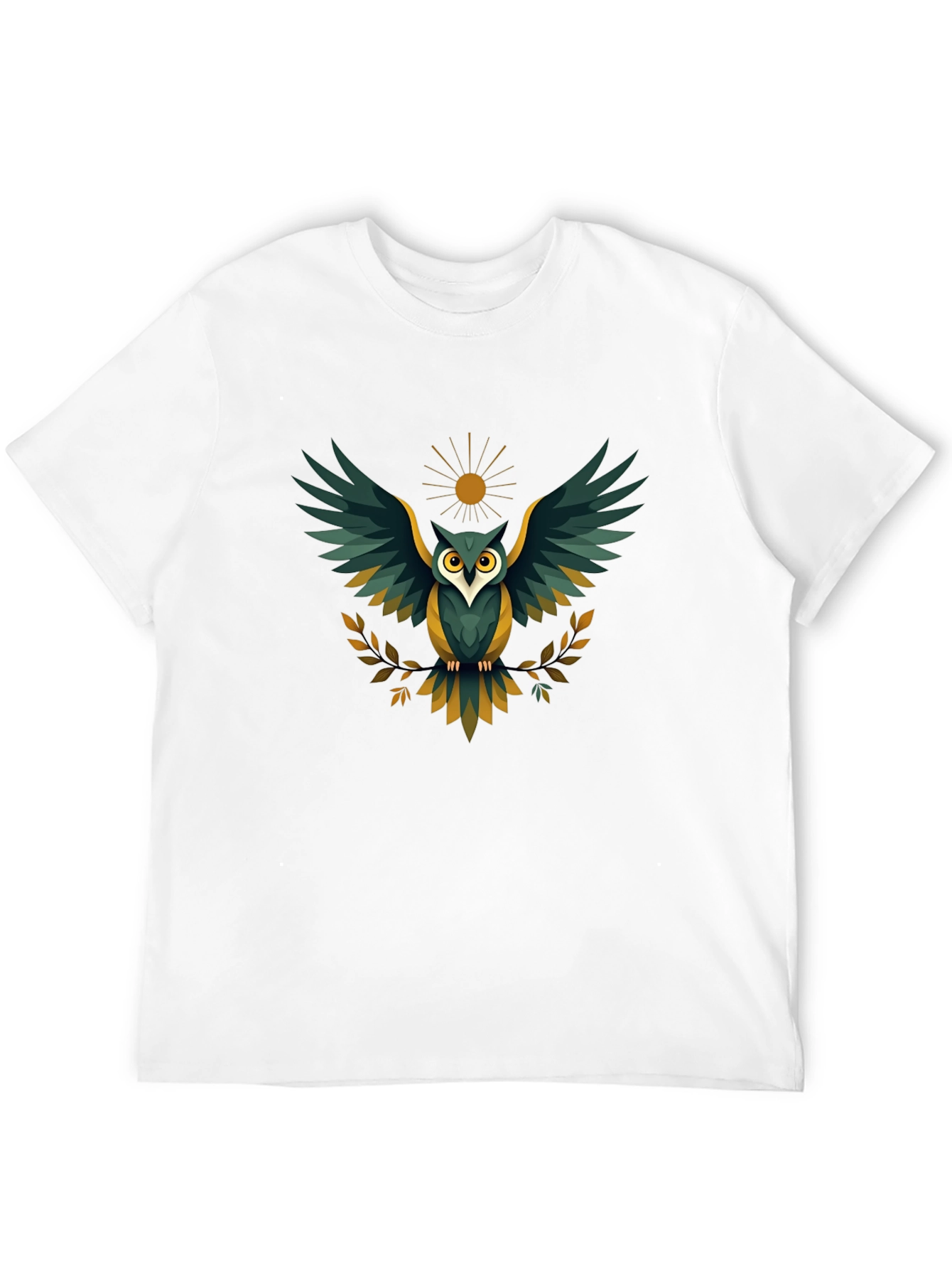 Mens Black Owl Graphic T-Shirt