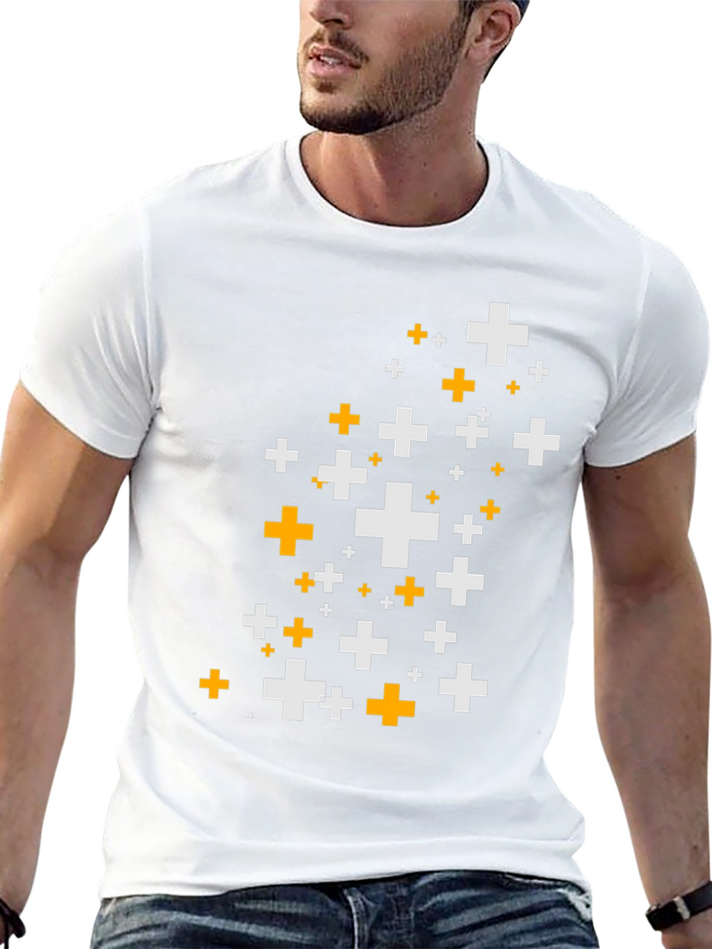 Pixel Plus Graphic Tee - Black Cotton Comfort