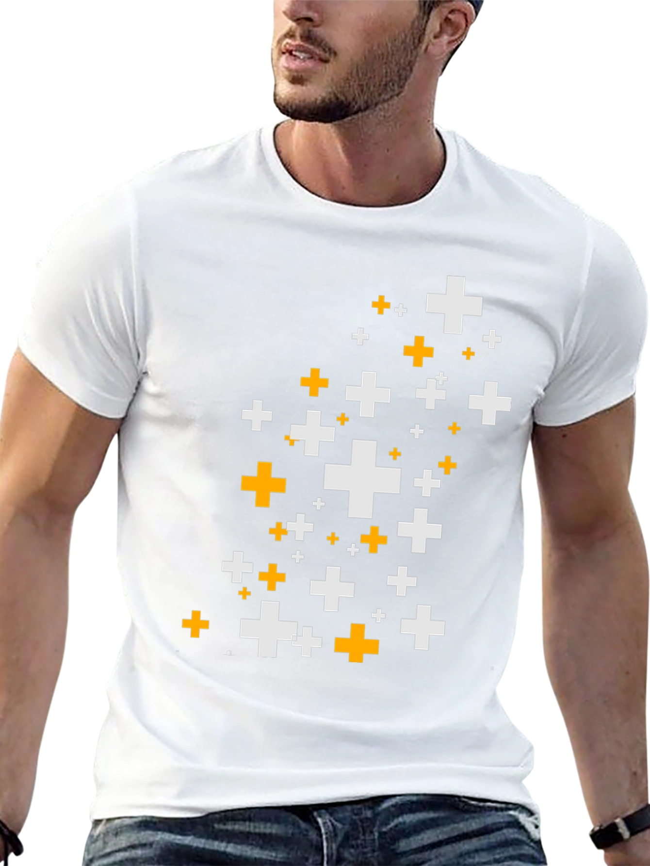 Pixel Plus Graphic Tee - Black Cotton Comfort