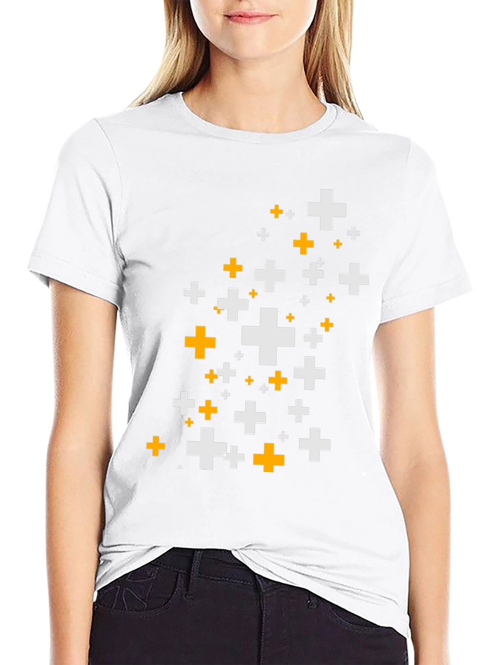Pixel Plus Graphic Tee - Black Cotton Comfort