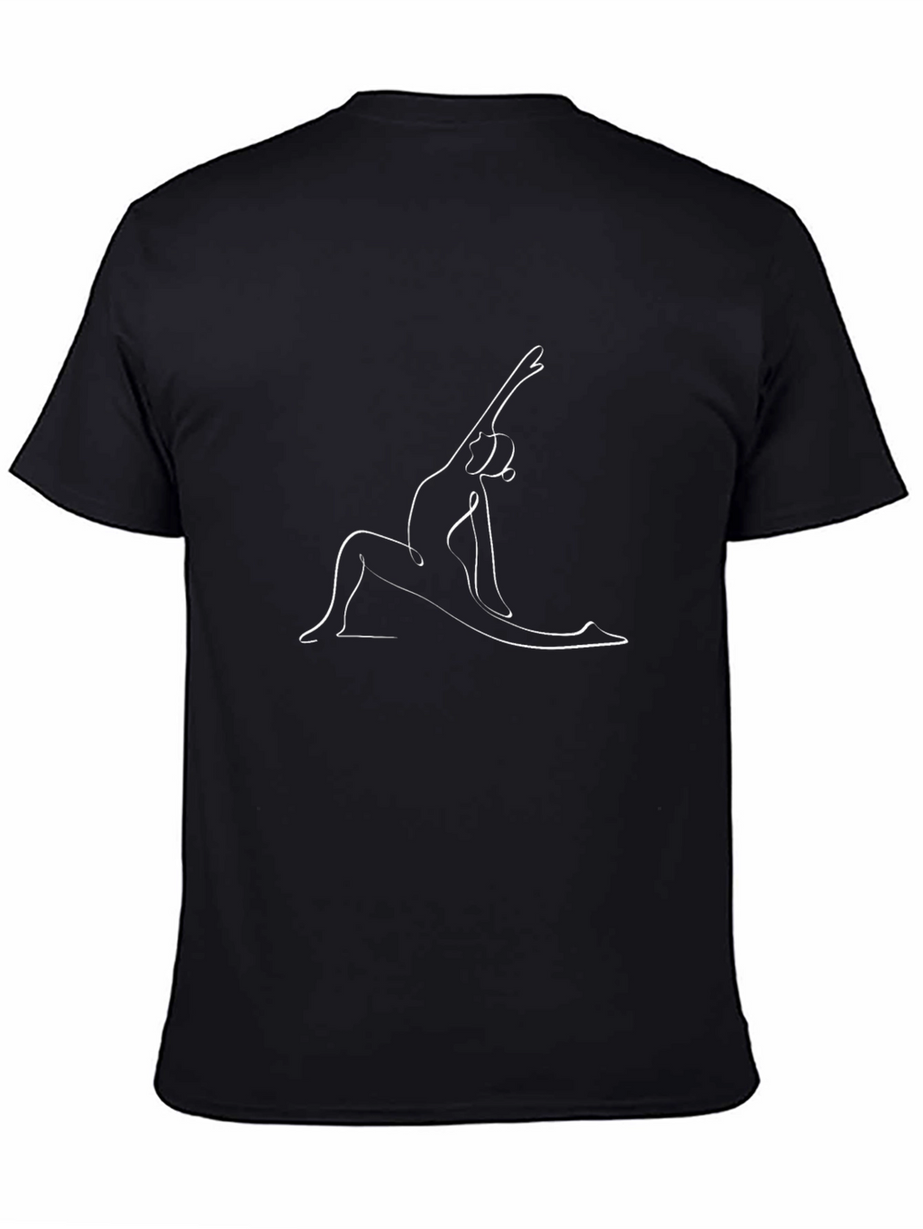 Yoga Pose Graphic Tee - Black Cotton T-Shirt
