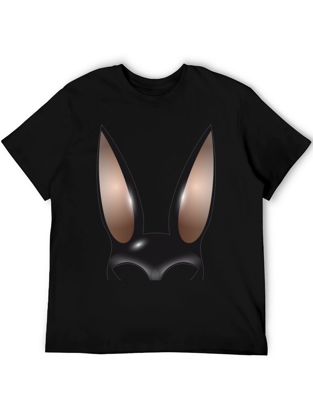 Abstract Bunny Graphic Black T-Shirt