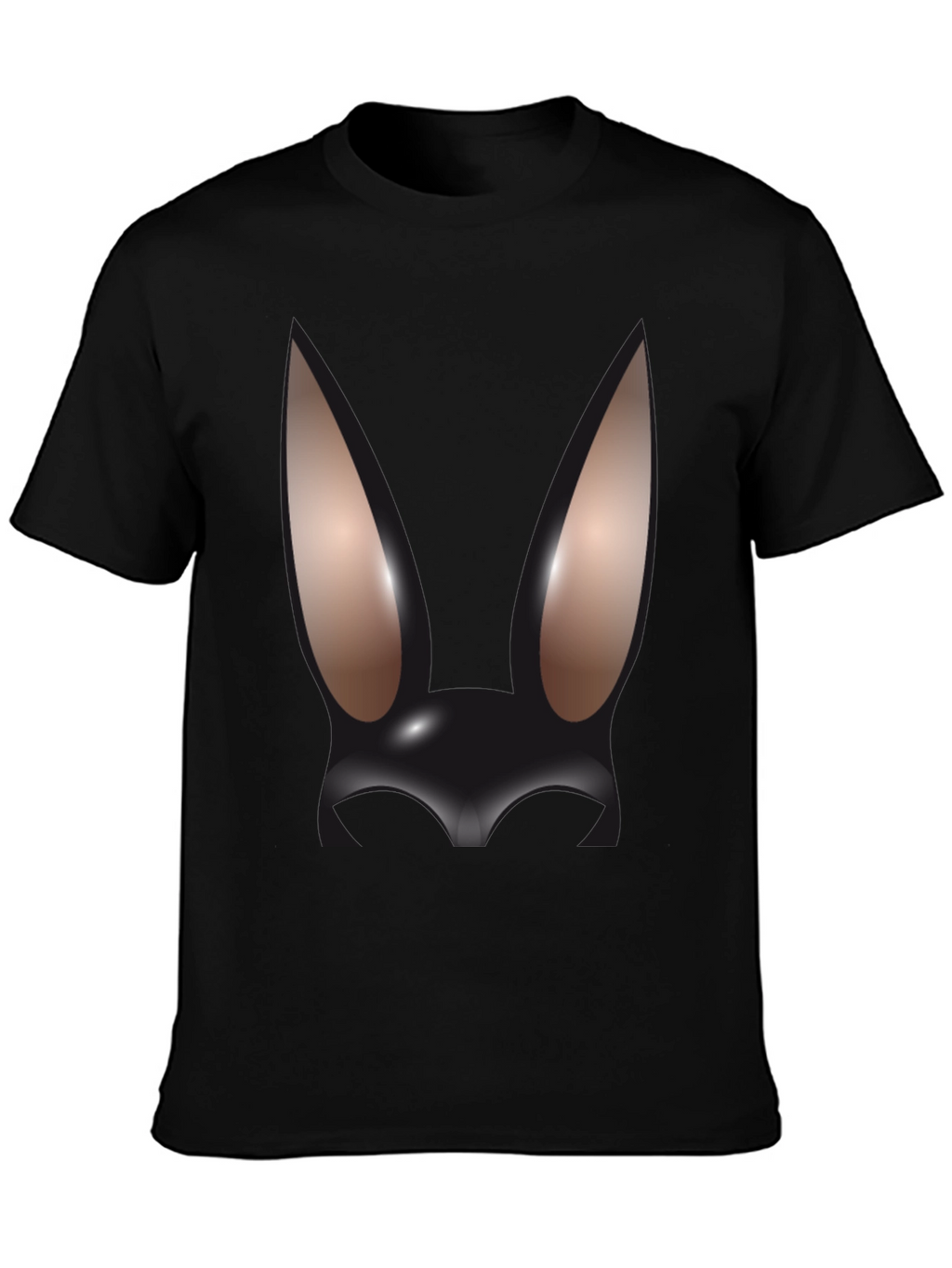 Abstract Bunny Graphic Black T-Shirt