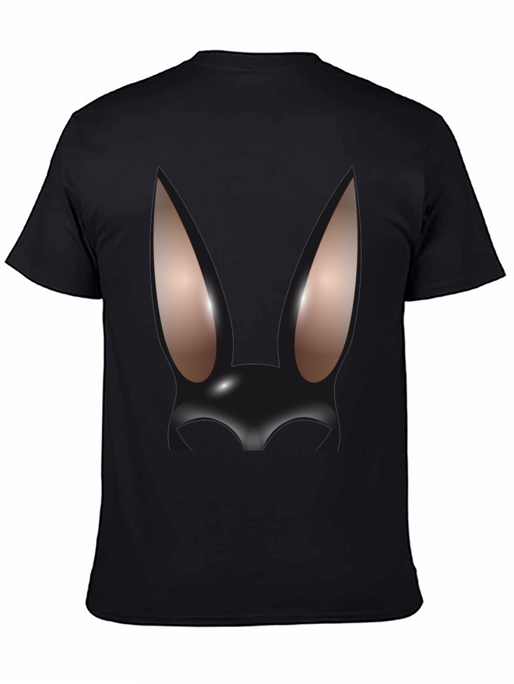Abstract Bunny Graphic Black T-Shirt