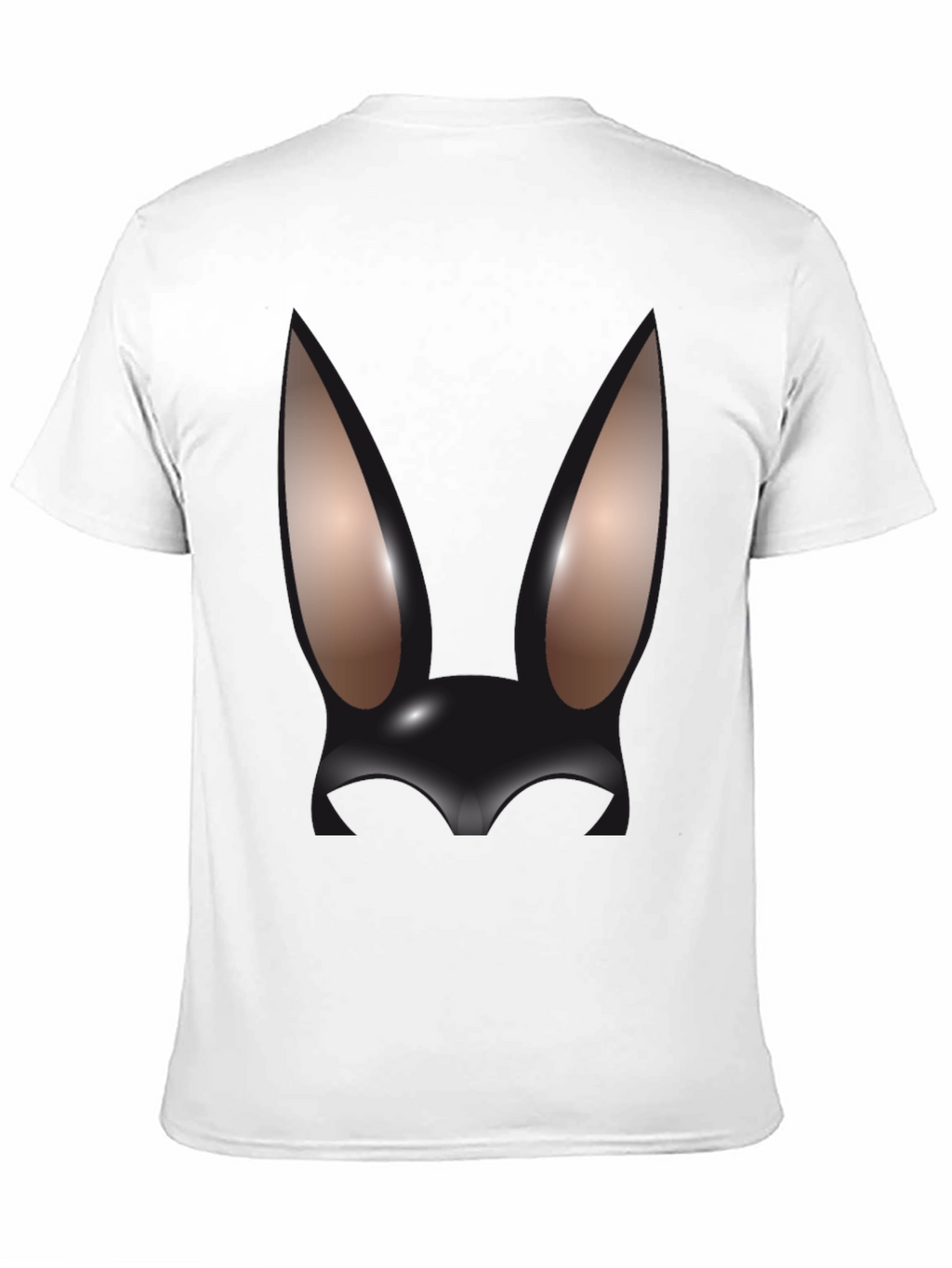 Abstract Bunny Graphic Black T-Shirt