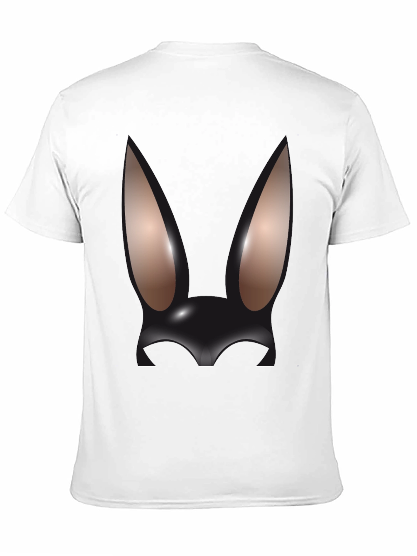Abstract Bunny Graphic Black T-Shirt