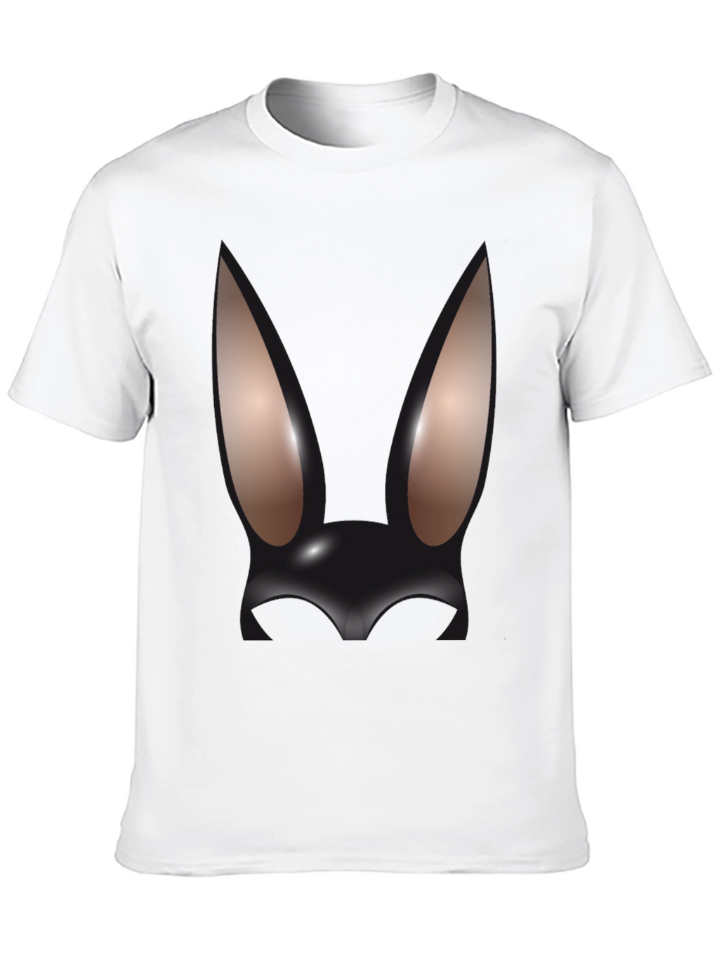 Abstract Bunny Graphic Black T-Shirt