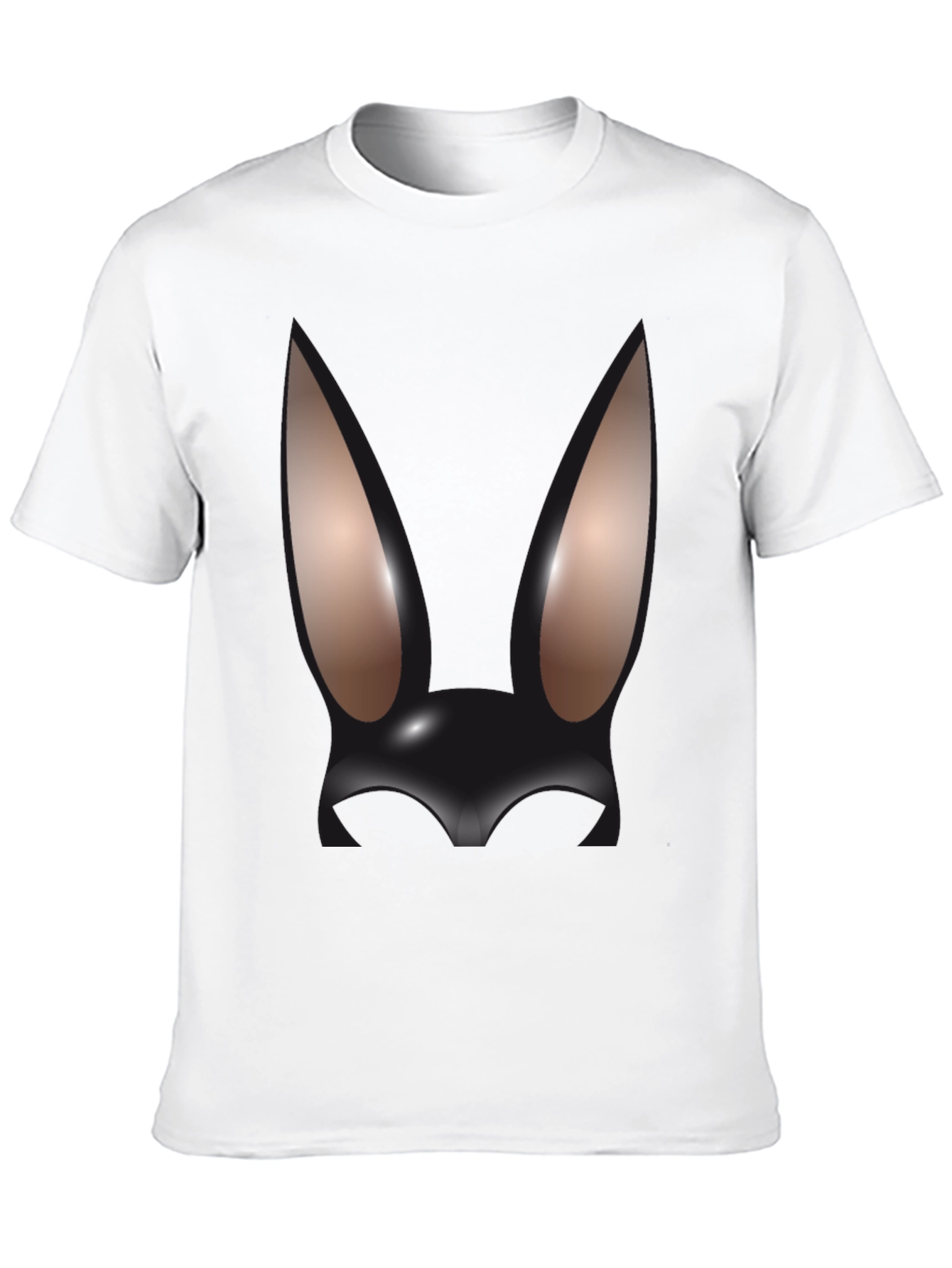 Abstract Bunny Graphic Black T-Shirt