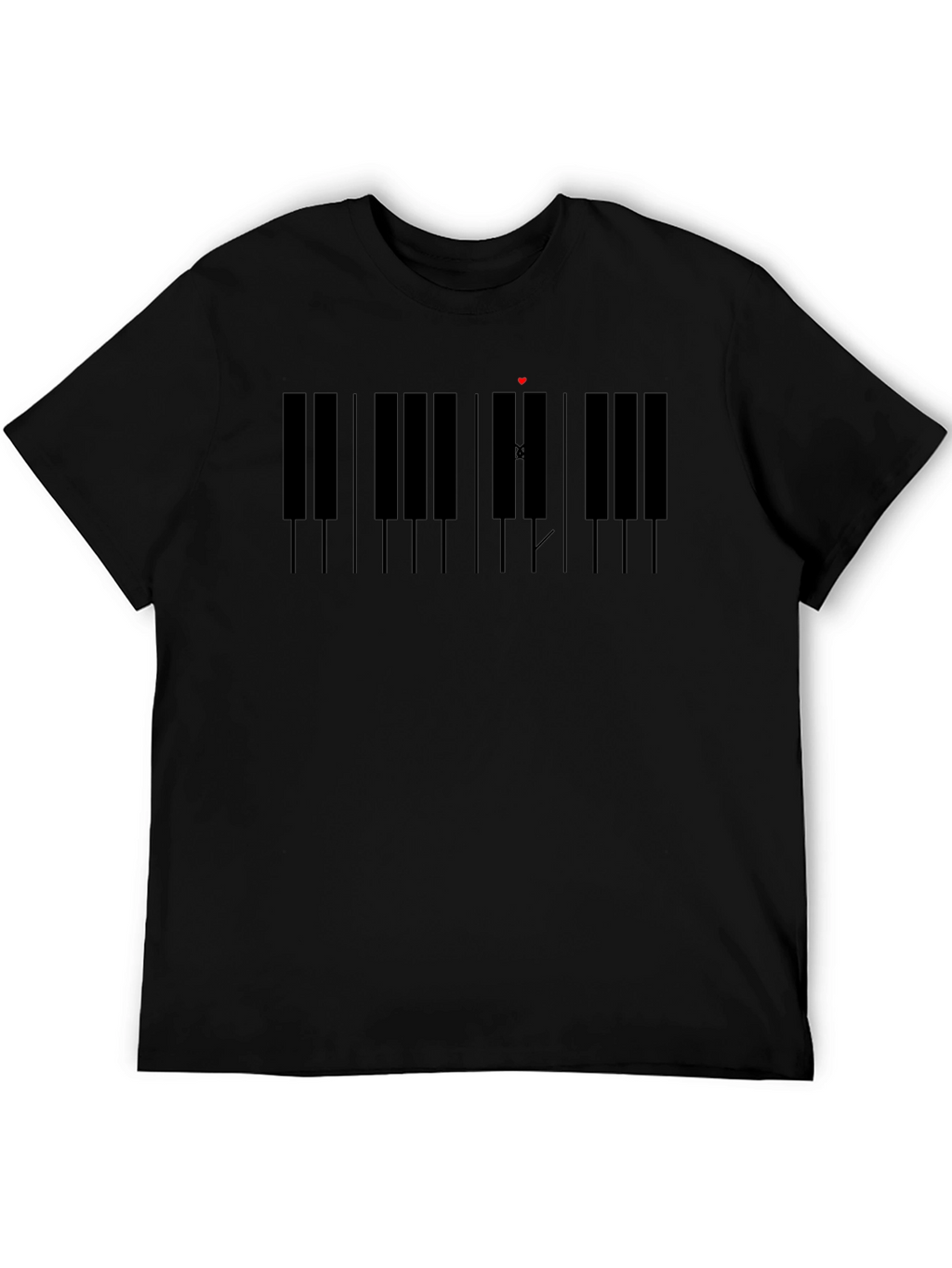 Piano Keys Graphic Black T-Shirt