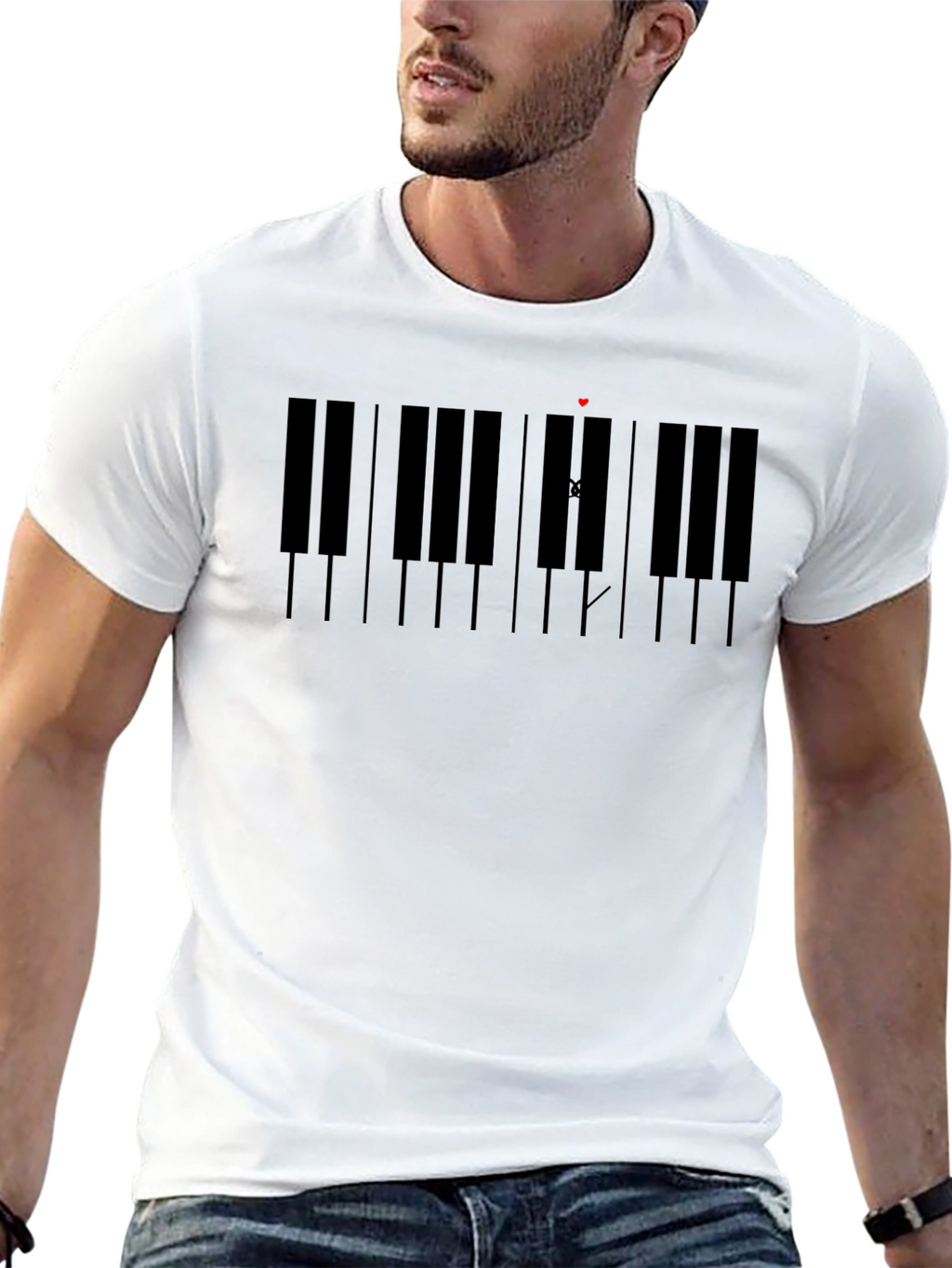 Piano Keys Graphic Black T-Shirt