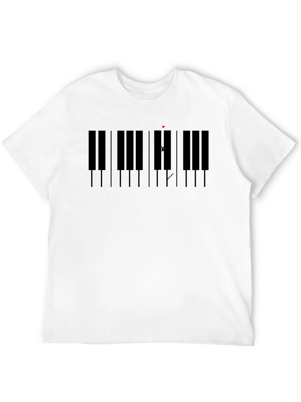 Piano Keys Graphic Black T-Shirt