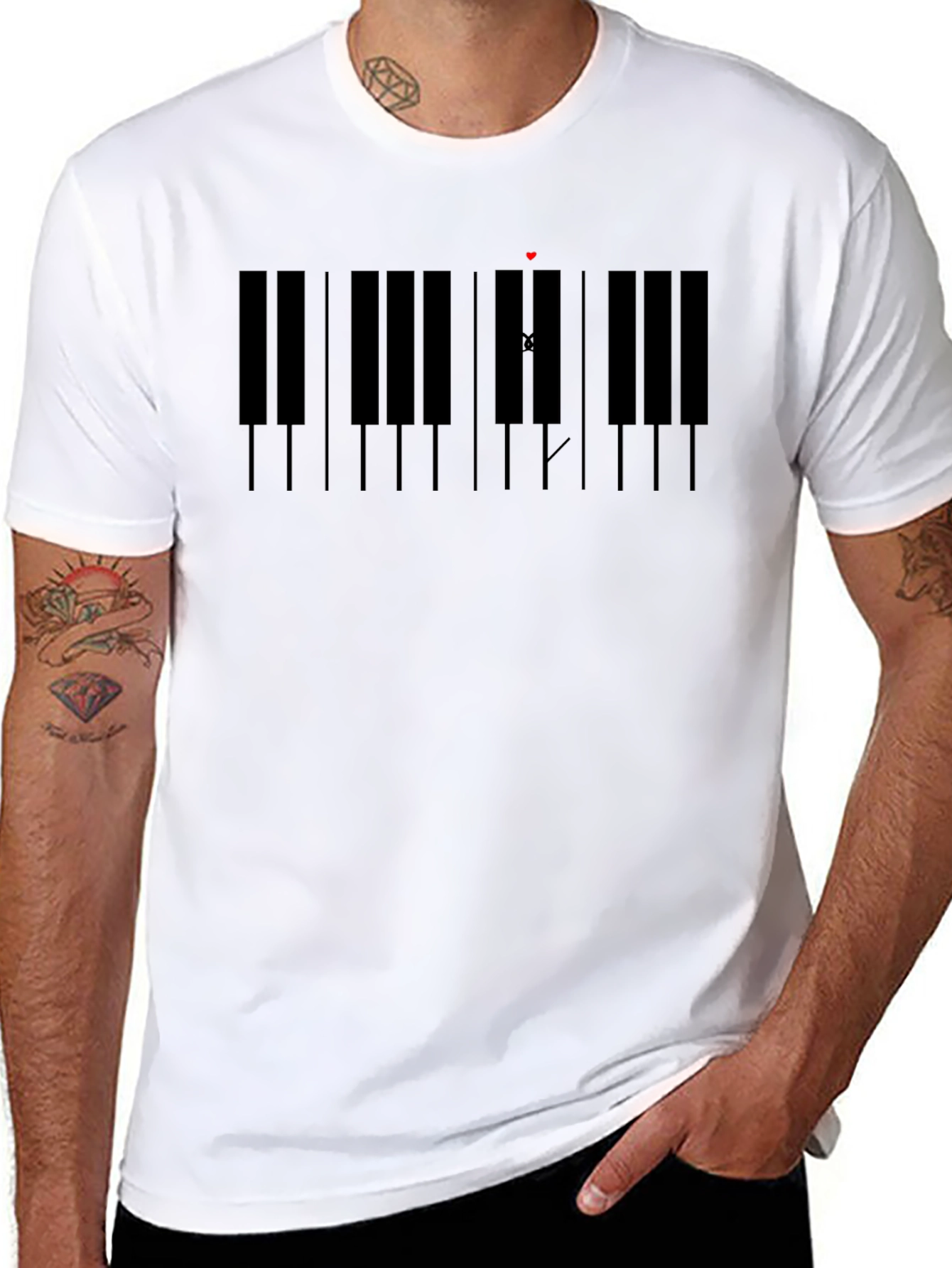 Piano Keys Graphic Black T-Shirt
