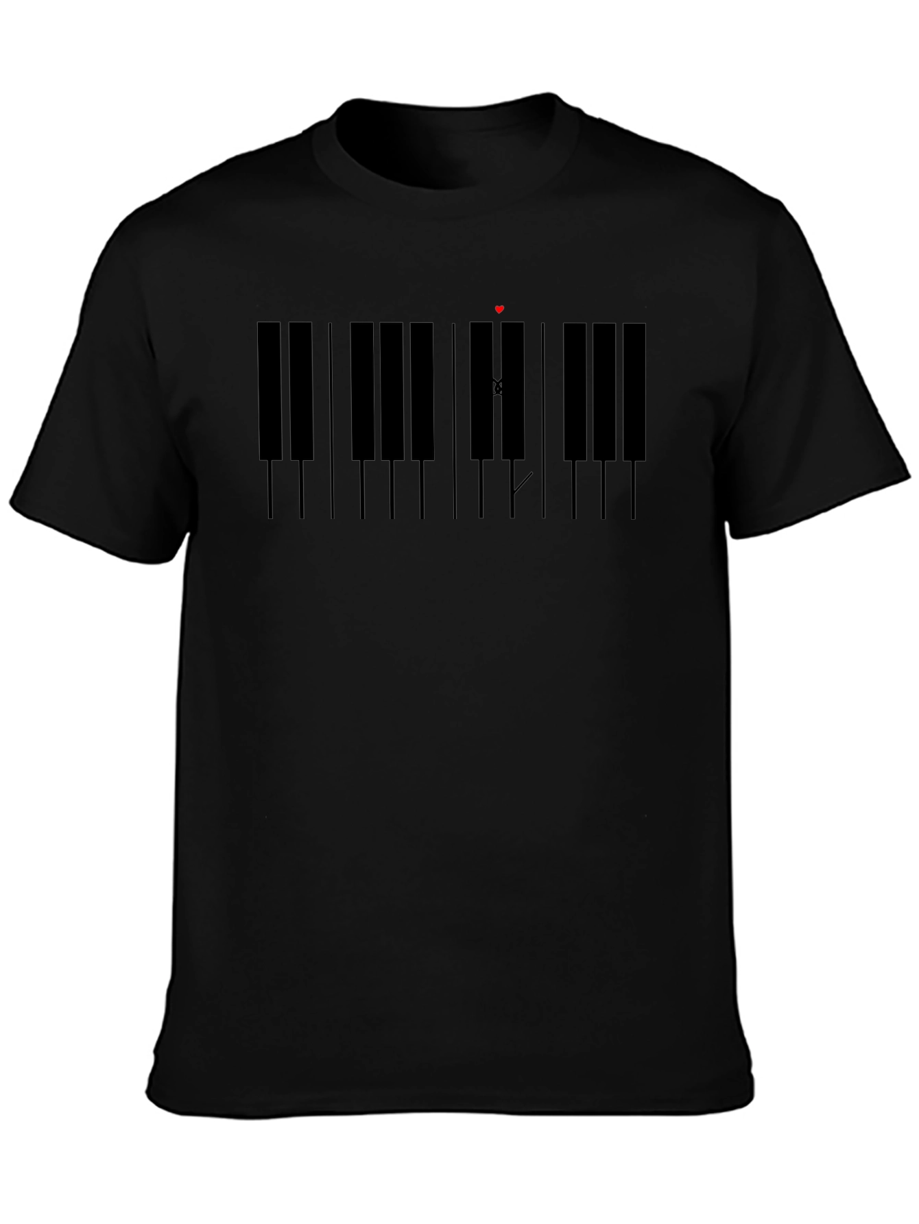 Piano Keys Graphic Black T-Shirt