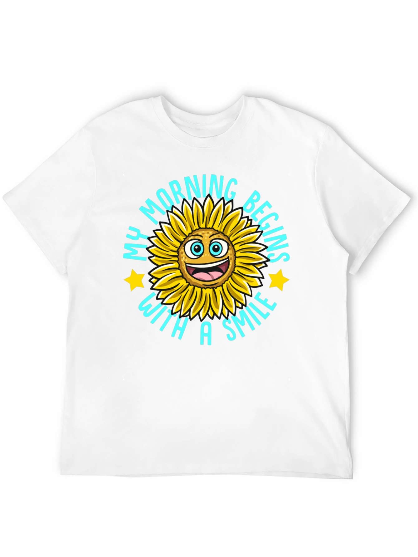 My Morning Begins With A Smile Black T-Shirt