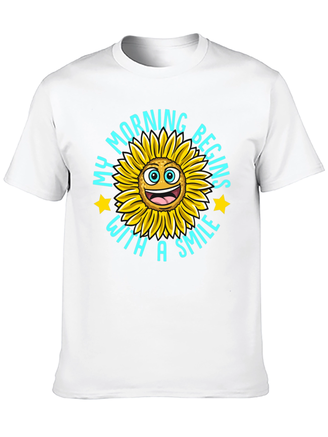 My Morning Begins With A Smile Black T-Shirt