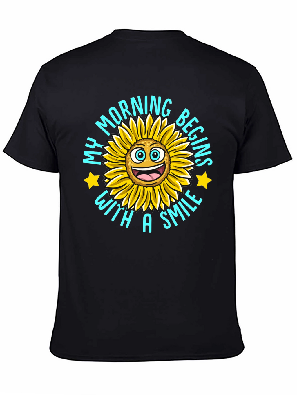 My Morning Begins With A Smile Black T-Shirt