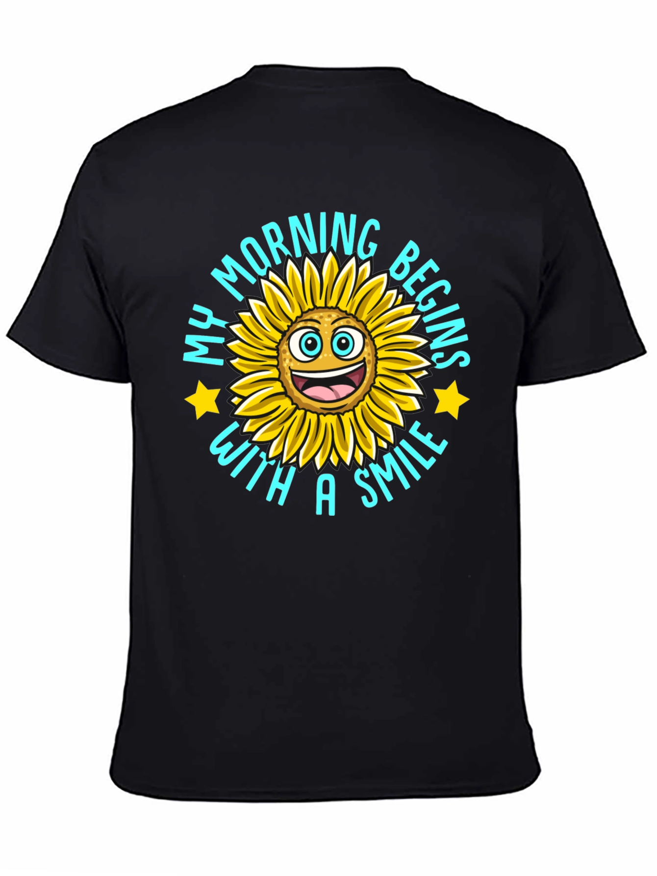 My Morning Begins With A Smile Black T-Shirt