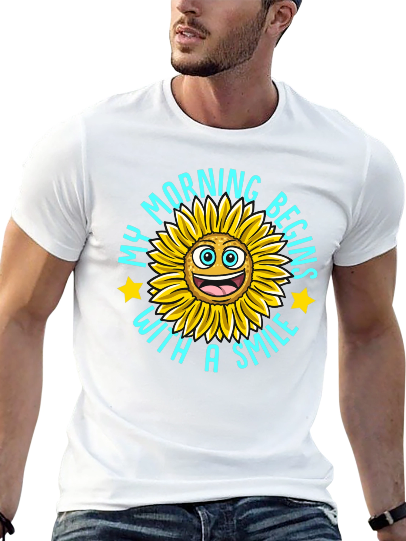 My Morning Begins With A Smile Black T-Shirt